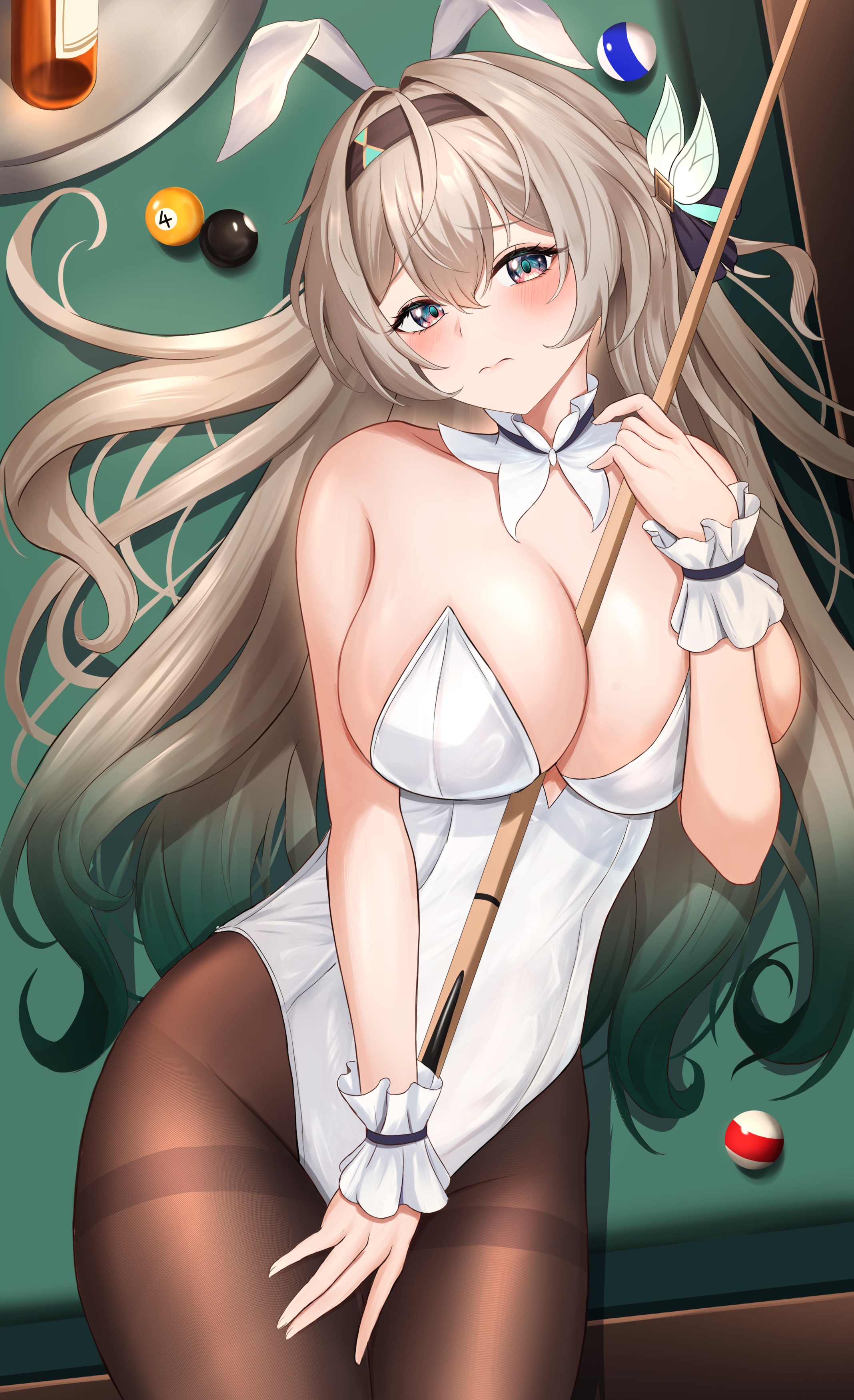 animal_ears breast_hold bunny_ears bunny_girl firefly honkai:_star_rail no_bra pantyhose shouhaku