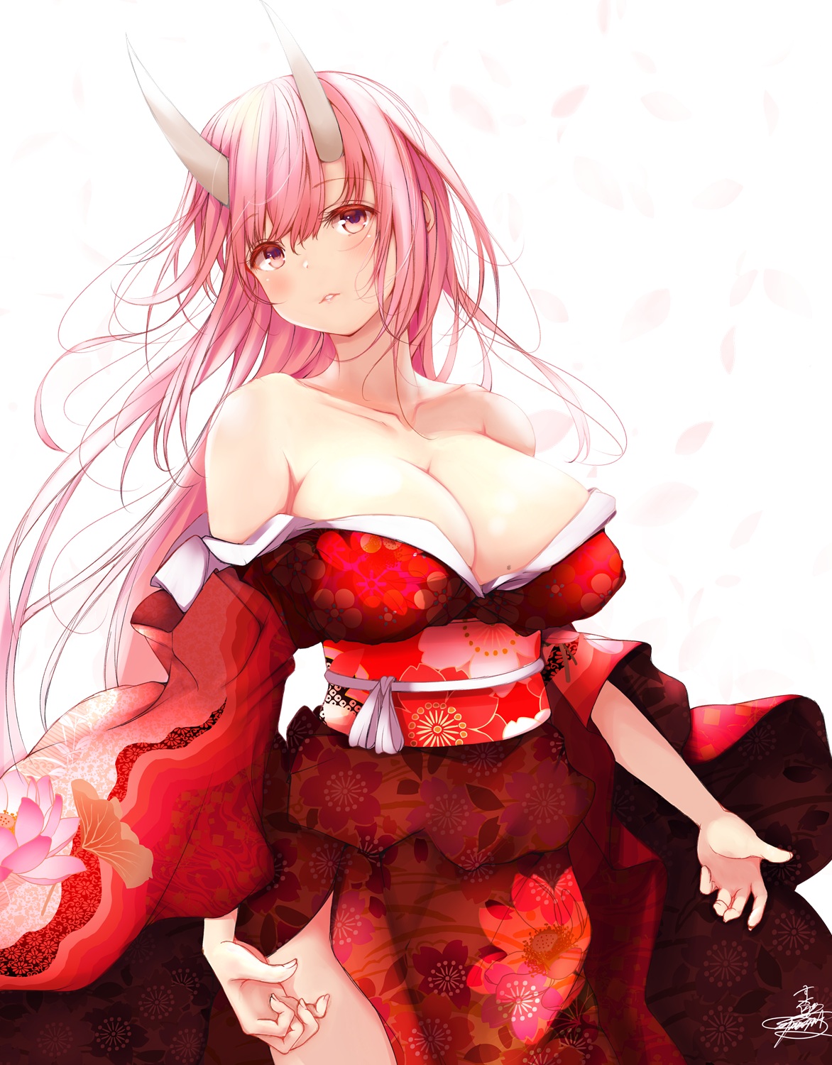 susabi horns japanese clothes no bra open shirt | #497692 | yande.re