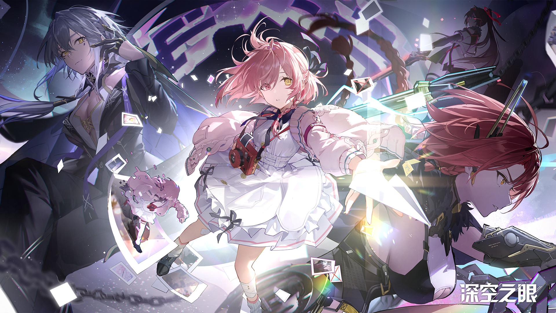 aether_gazer bandaid garter heterochromia odin_(aether_gazer) skirt_lift skuld_(aether_gazer) sweater sword tagme thor_(aether_gazer) verthandi wallpaper