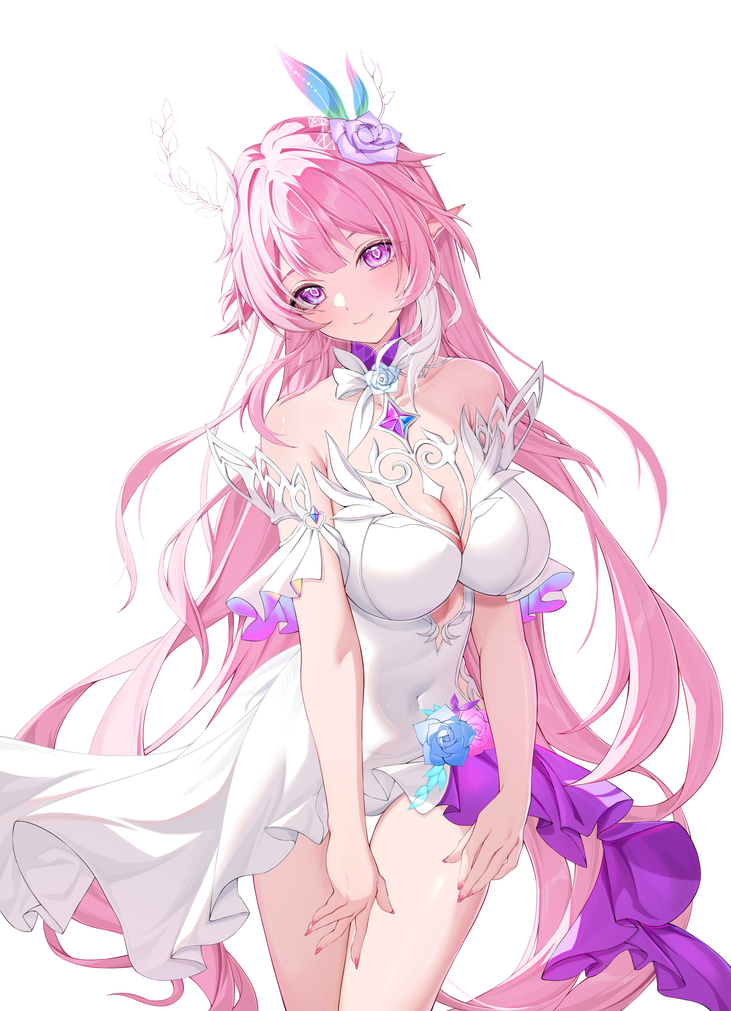 cyrene dress honkai:_star_rail katal no_bra pointy_ears skirt_lift