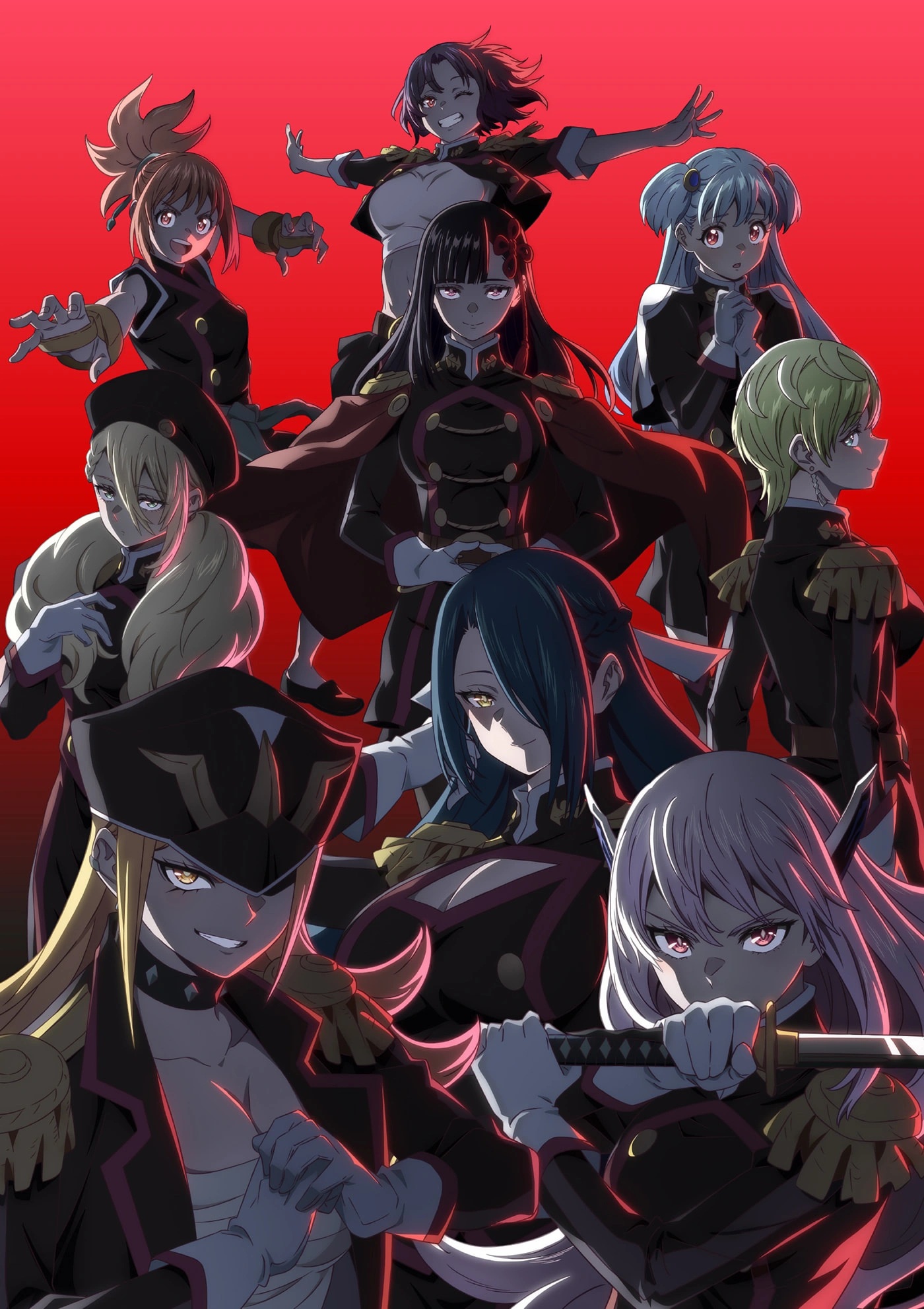 azuma_fubuki bandages cleavage ezo_yakumo izumo_tenka kamiunten_mira mato_seihei_no_slave sarashi sword tagme tatara_konomi tsukiyono_bell uniform uzen_kyouka varvara_pilipenko yamashiro_ren