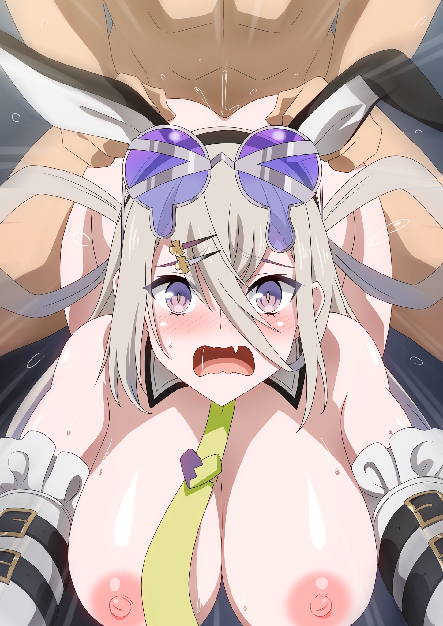 animal_ears bunny_ears fate/grand_order harahera huyan_zhuo_(fate) megane naked nipples pussy_juice sex wet