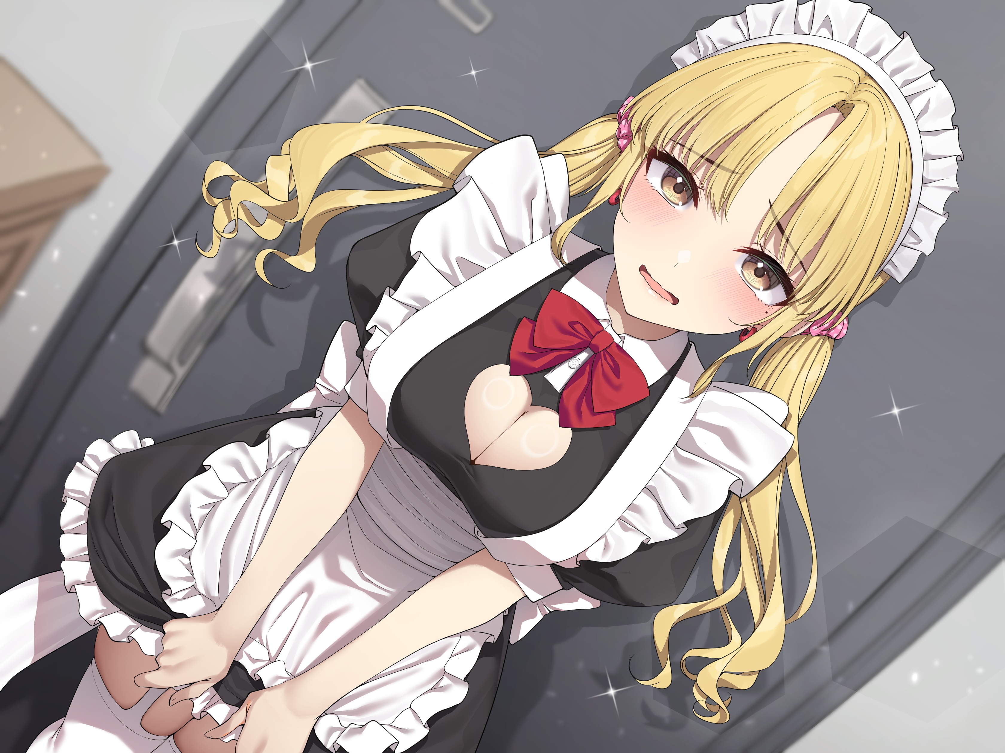 cleavage go-1 maid stockings thighhighs