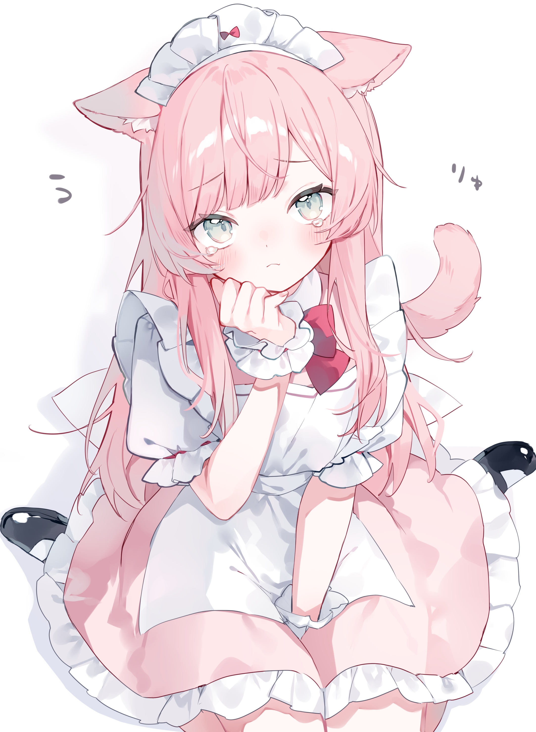 animal_ears maid mokyuko nekomimi tail