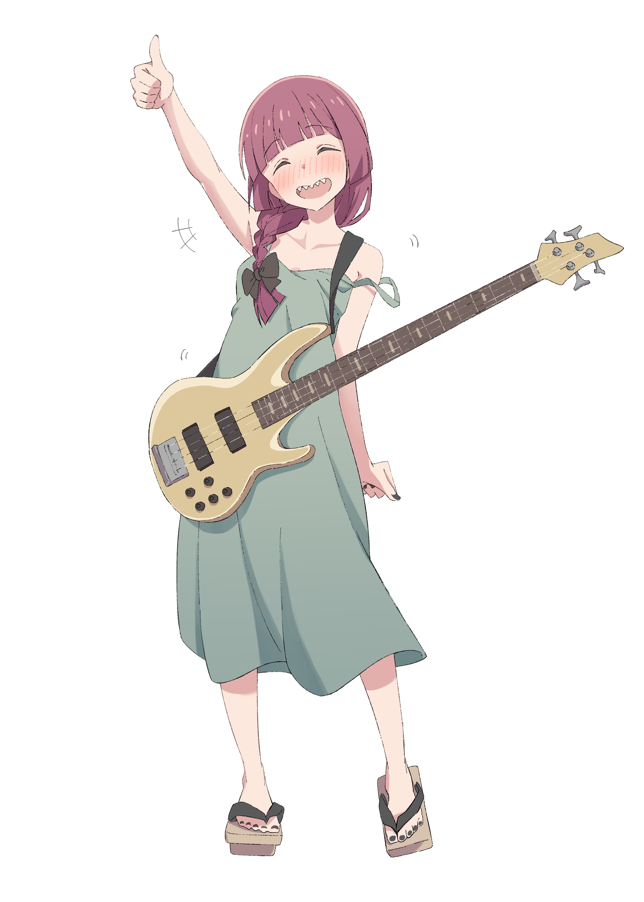 eito12 bocchi the rock! hiroi kikuri dress guitar no bra summer dress ...