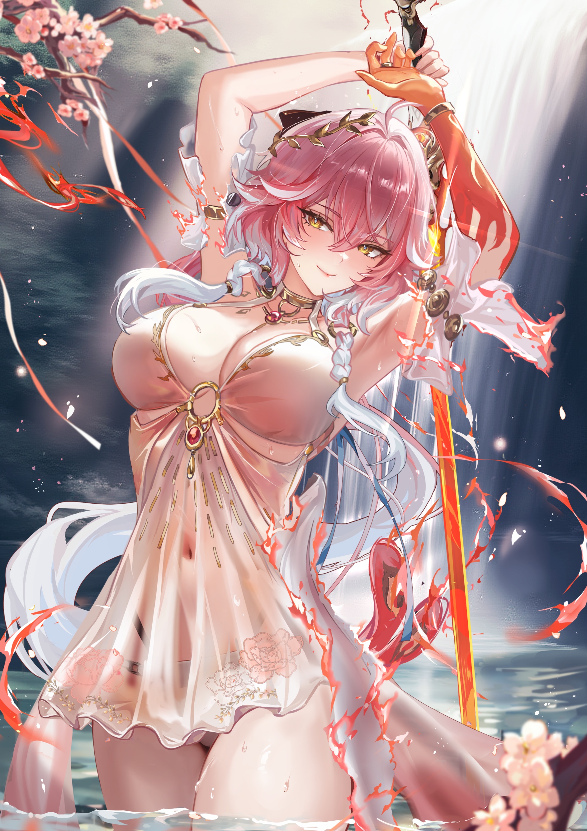 changli pantsu see_through sword tattoo vardan wet wuthering_waves