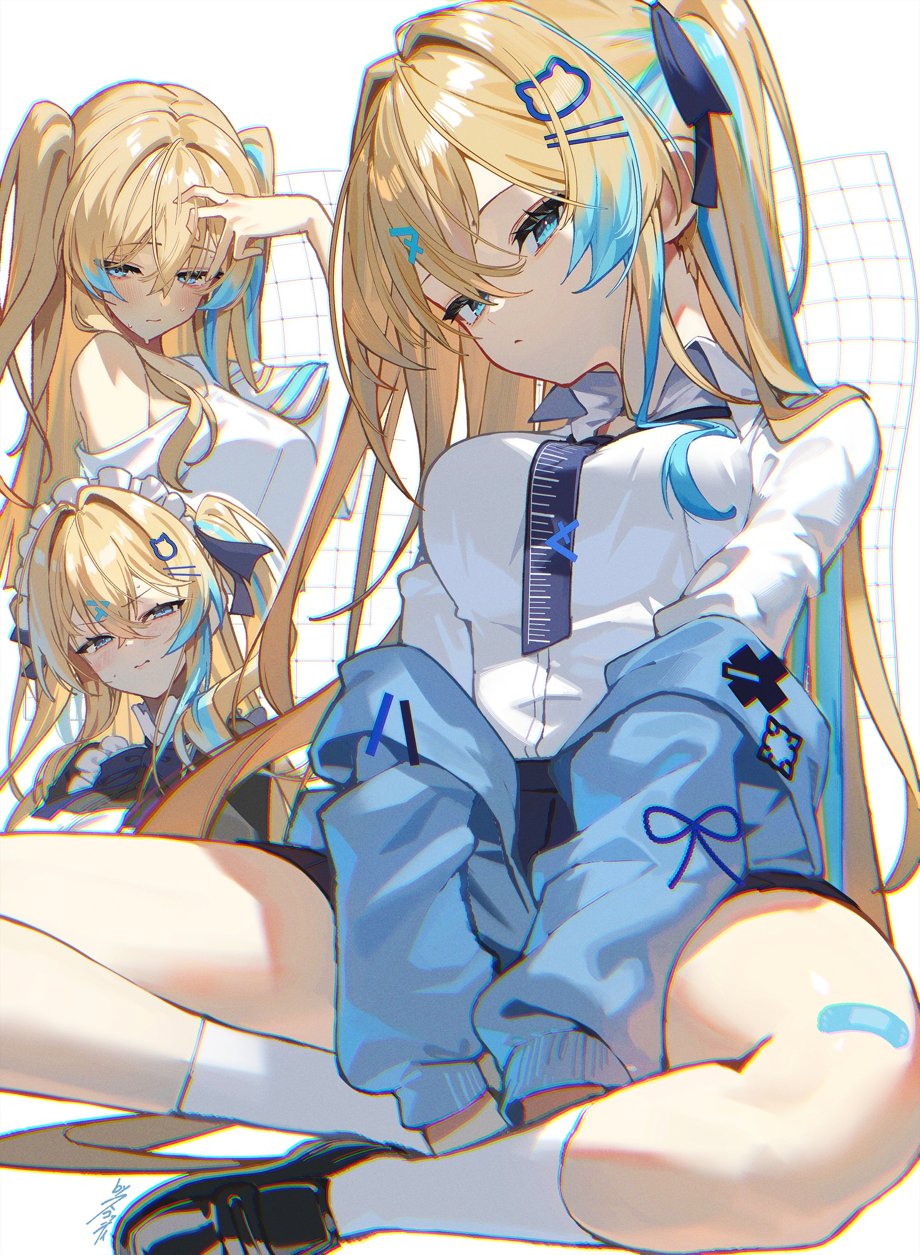 bandaid maid scottie seifuku skirt_lift