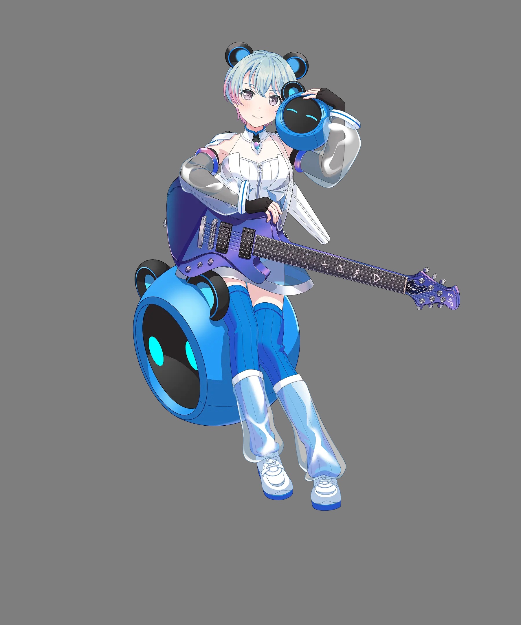 animal_ears bang_dream! bang_dream!_mugendai_mewtype guitar minetsuki_ritsu see_through tagme thighhighs transparent_webp uniform