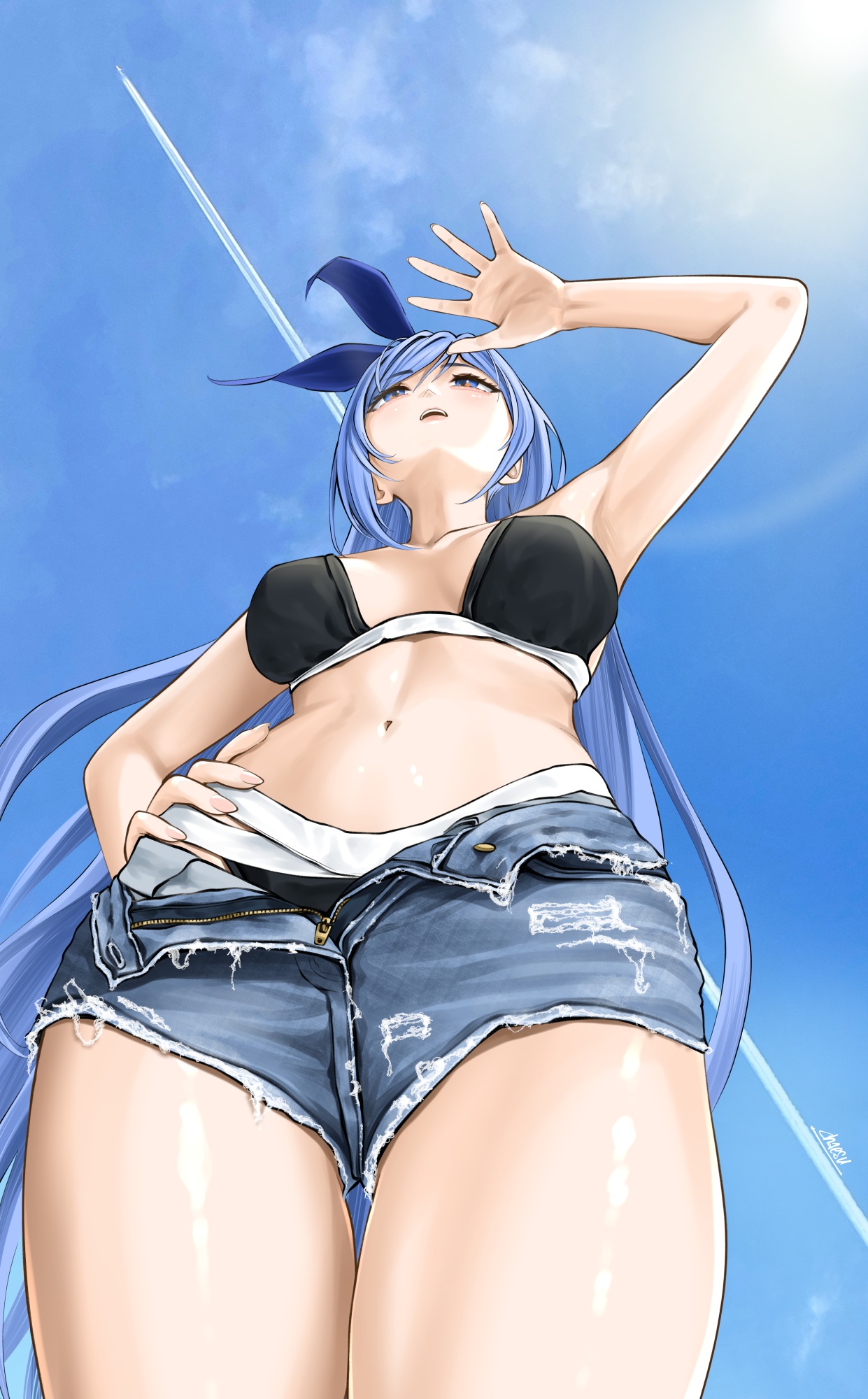 bikini chaesu minah_(chaesu) swimsuits torn_clothes