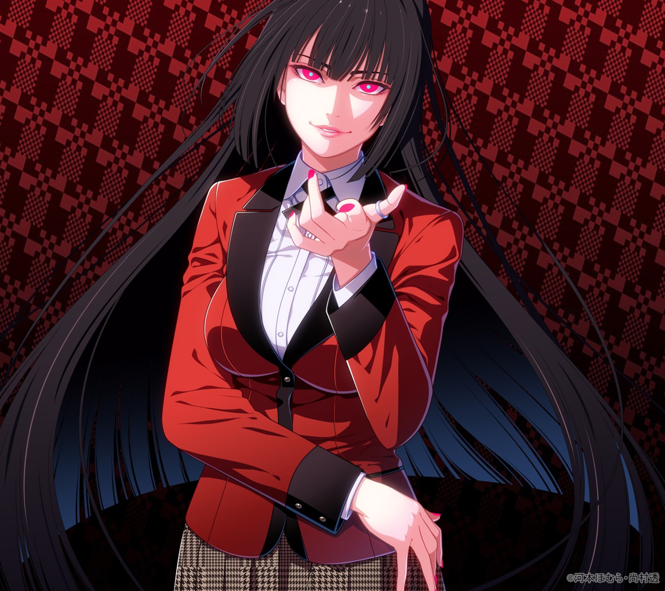 jabami_yumeko kakegurui naomura_tooru seifuku