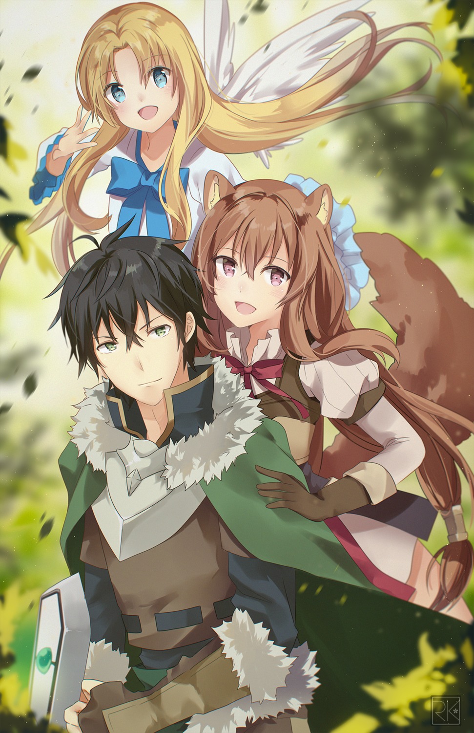 animal_ears armor firo iwatani_naofumi raphtalia rumikuu tail tate_no_yuusha_no_nariagari wings