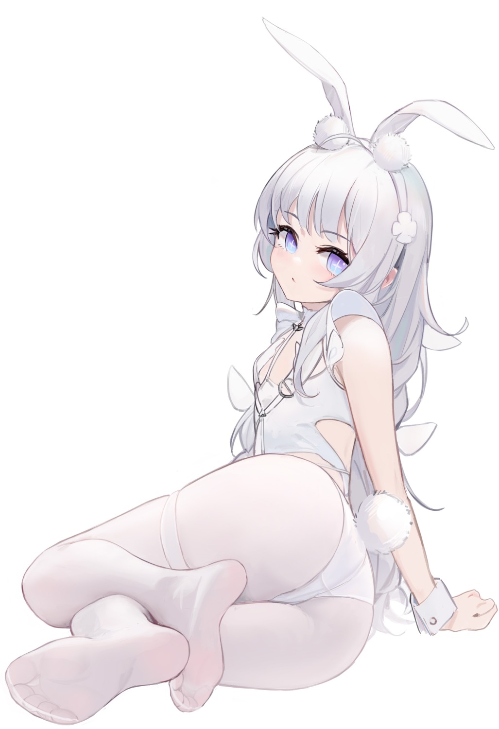 animal_ears ass azur_lane bunny_ears bunny_girl feet garter le_malin_(azur_lane) nagata_gata no_bra pantyhose tail