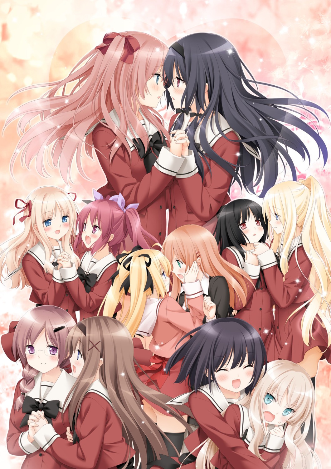 ass ayase_miya azumi_risa fuguriya houraisen_runa kani_biimu kawamura_reo kirishima_shizuku kitajima_kaede kitajima_sara matsubara_yuna oda_nanami sawaguchi_mai seifuku shitogi_elis skirt_lift sono_hanabira_ni_kuchizuke_wo suminoe_takako symmetrical_docking thighhighs yuri