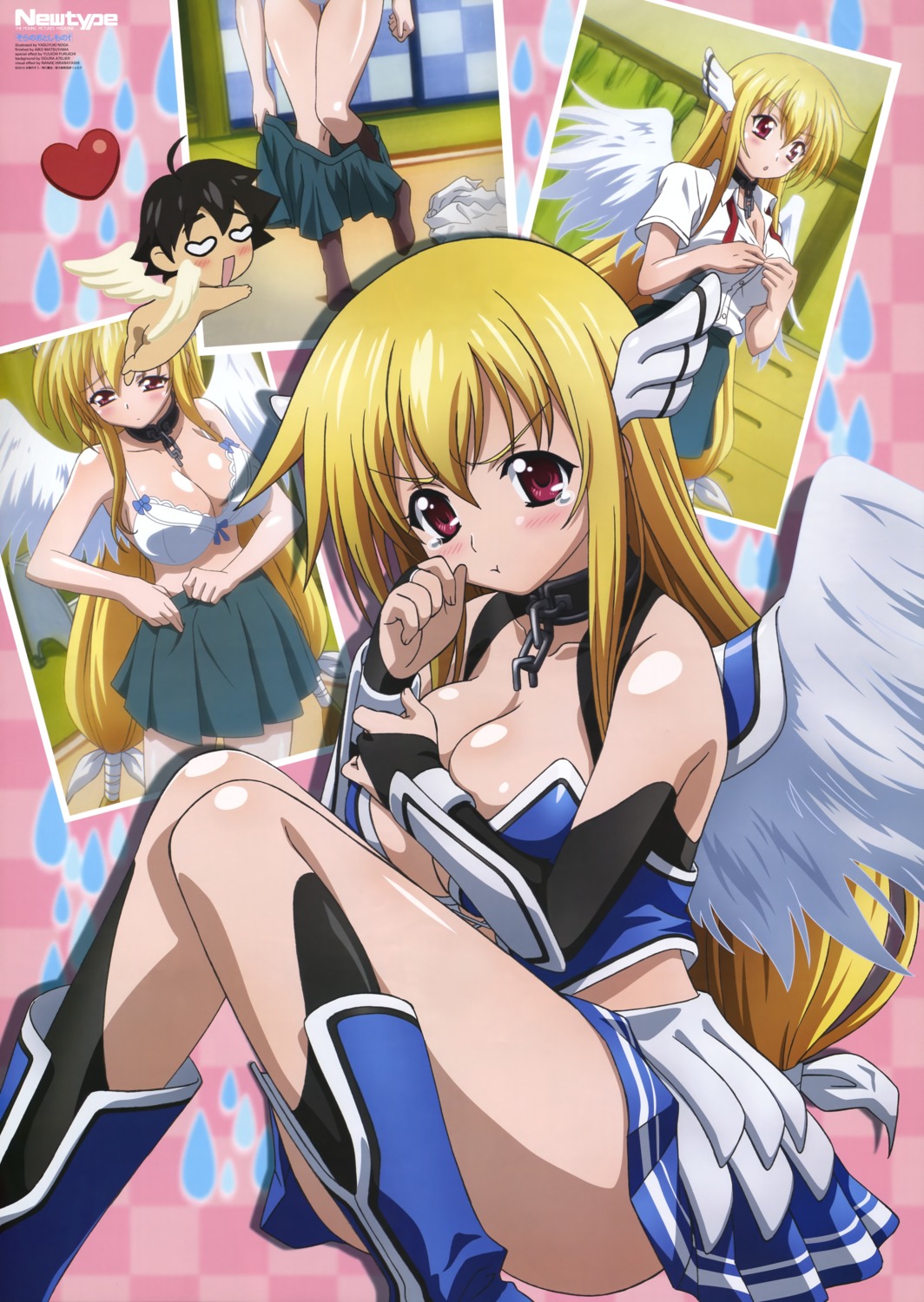 astraea bra cleavage noda_yasuyuki seifuku sora_no_otoshimono undressing wings