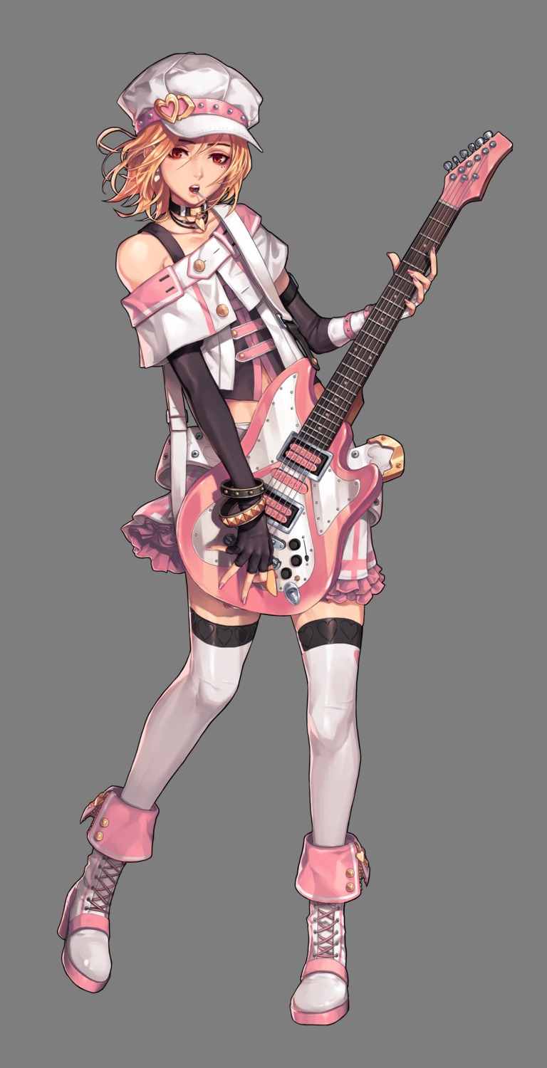 black_survival guitar heels smoking tagme thighhighs transparent_png