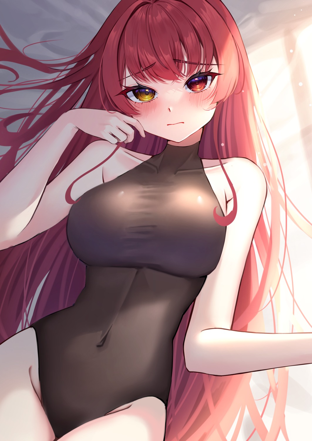 heterochromia hololive houshou_marine leotard scarf_(50464982)