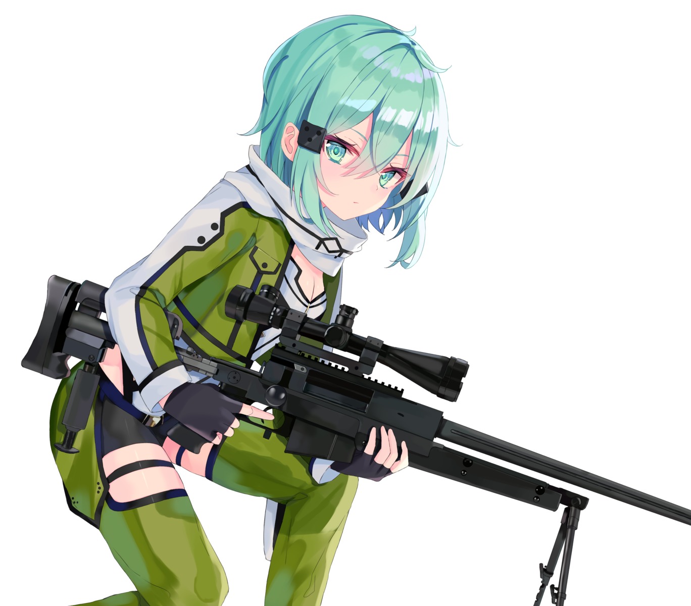 cleavage garter gun gun_gale_online sinobi_illust sinon sword_art_online