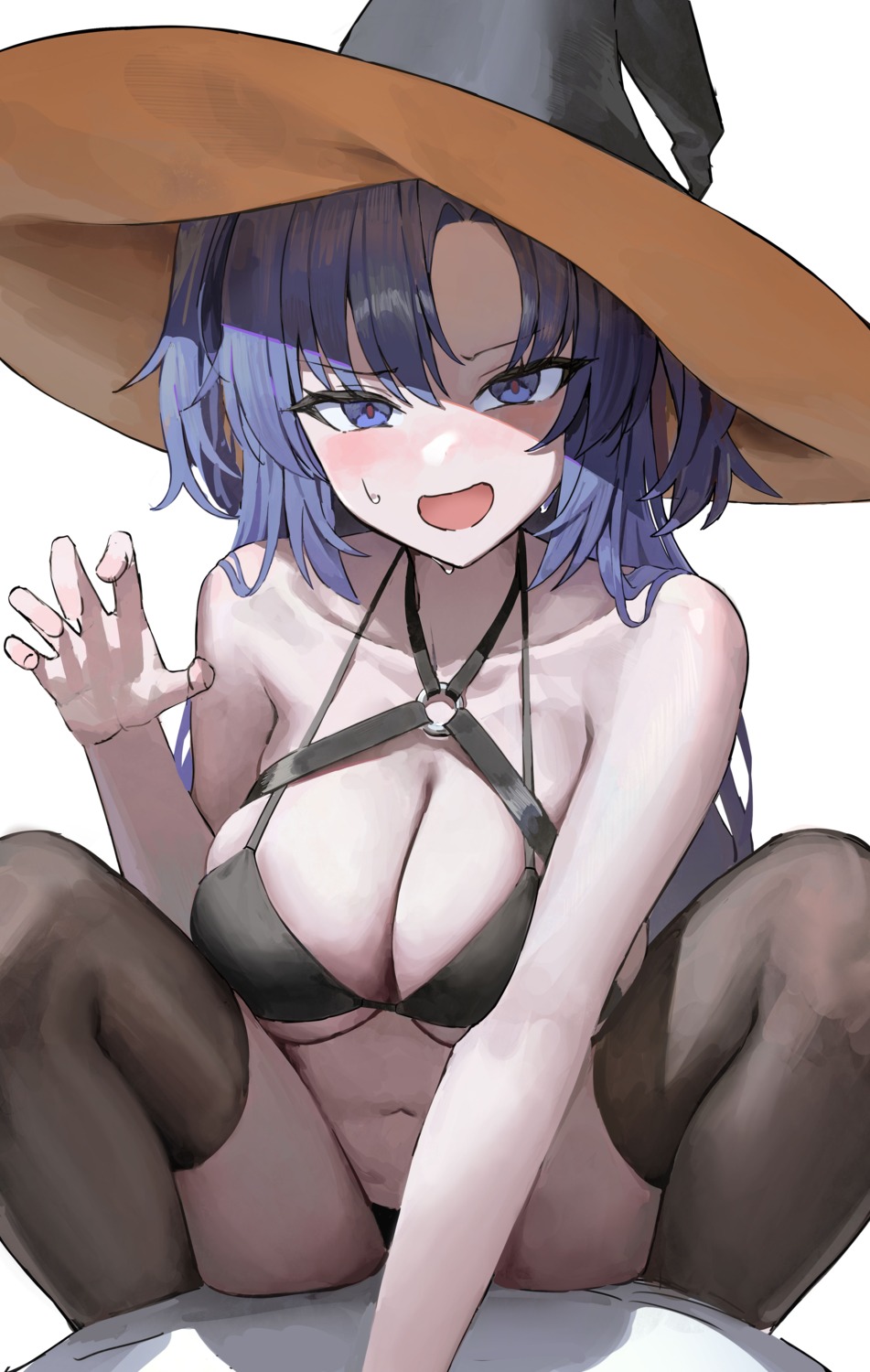 bikini blue_archive damcheong halloween hayase_yuuka swimsuits thighhighs witch