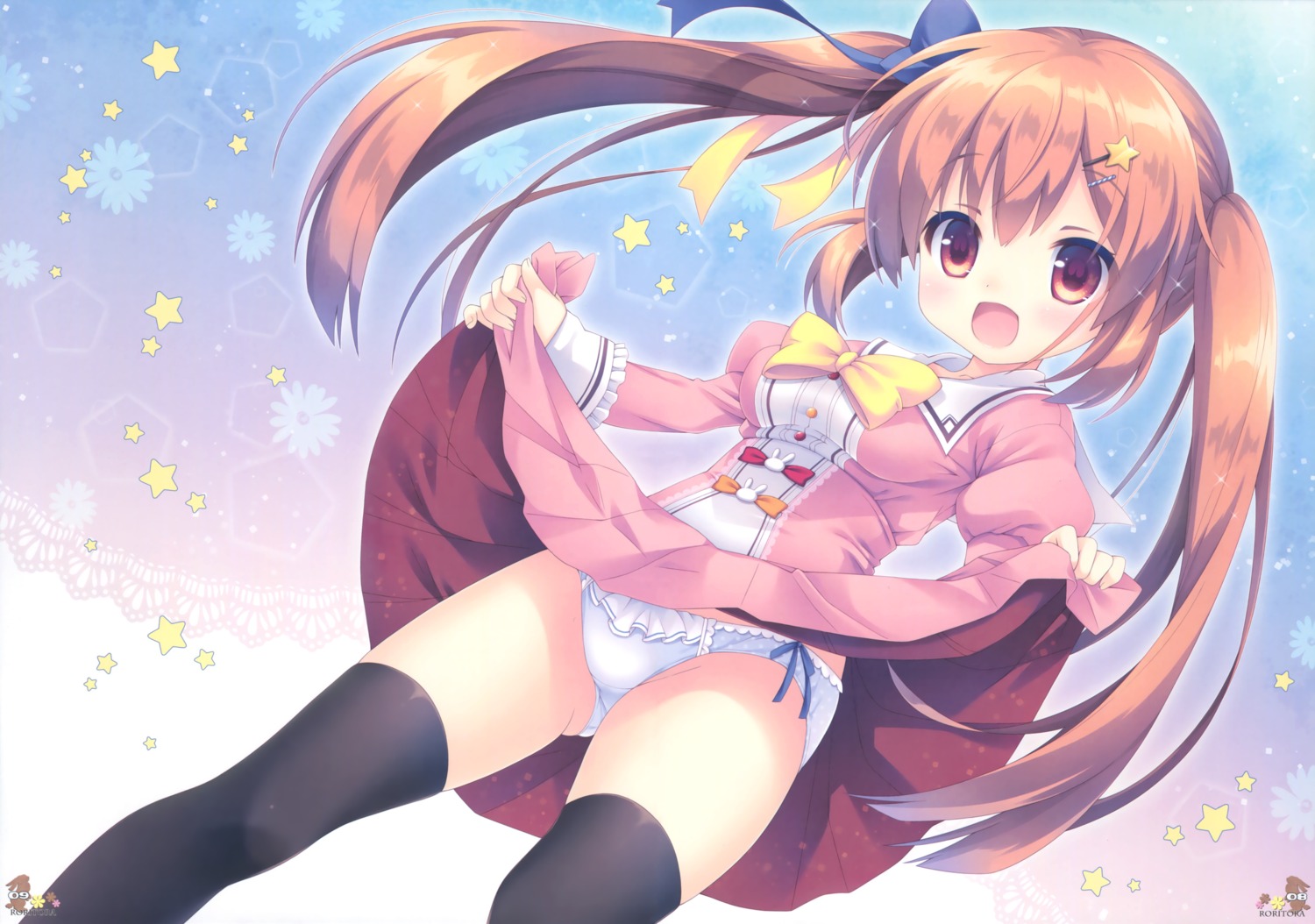 pantsu roritora seifuku skirt_lift thighhighs tsukishima_yuuko