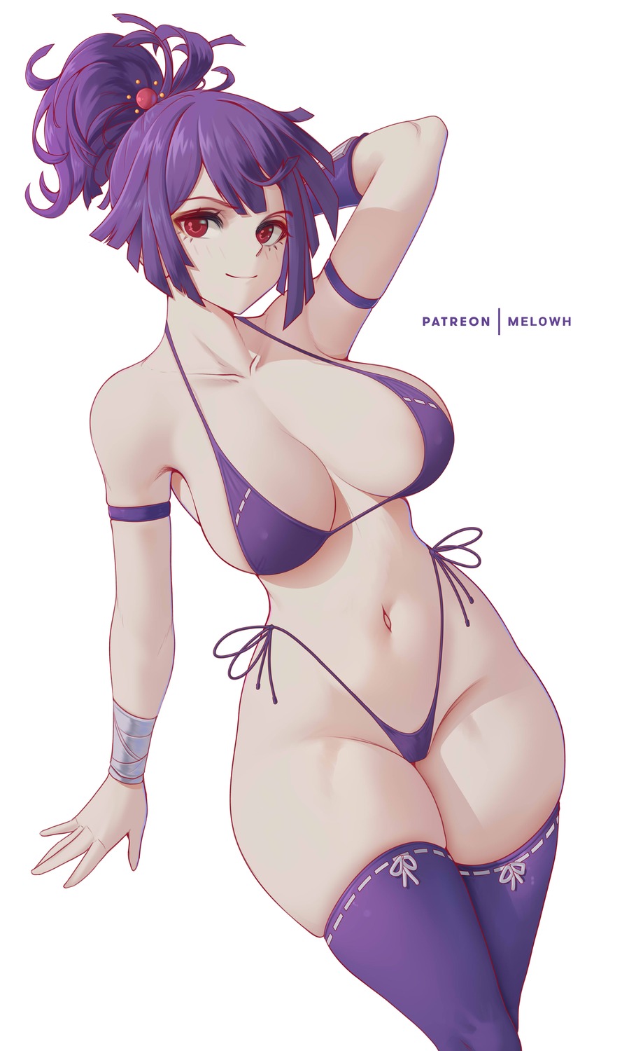 bikini jigokuraku melowh swimsuits thighhighs yuzuriha_(jigokuraku)