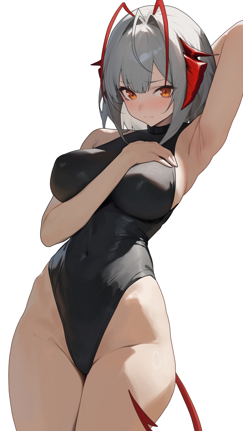 arasaka_inu arknights breast_hold horns swimsuits tail w_(arknights)