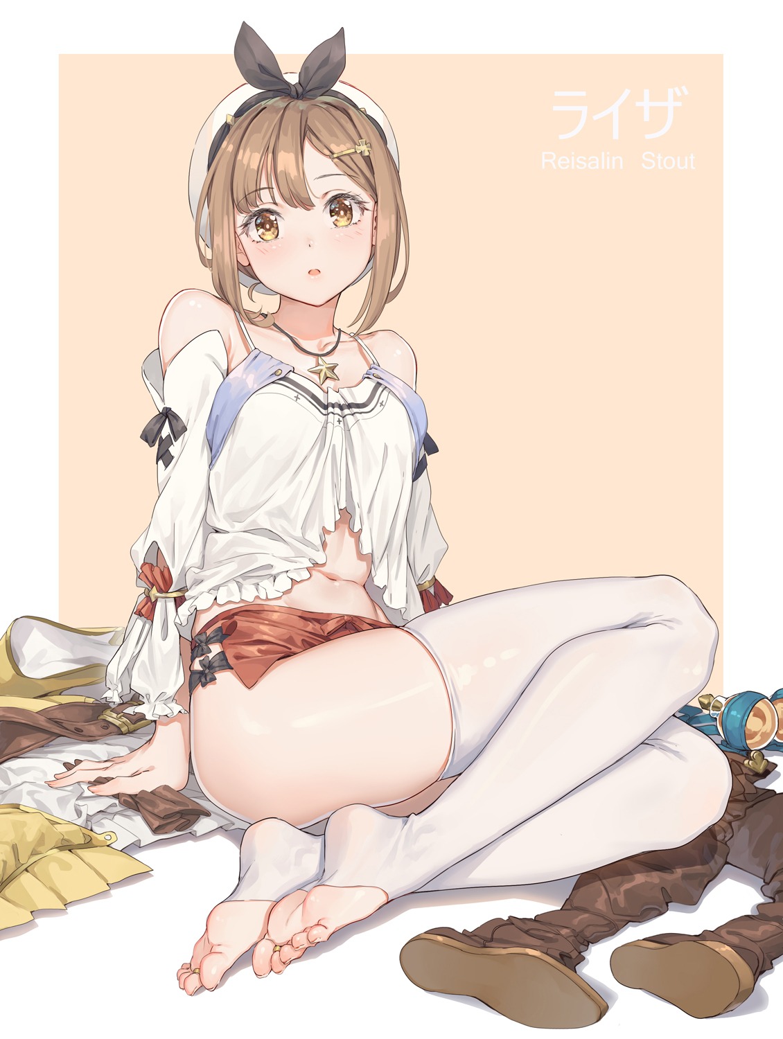 atelier atelier_ryza fangxiang_cuoluan feet reisalin_stout thighhighs