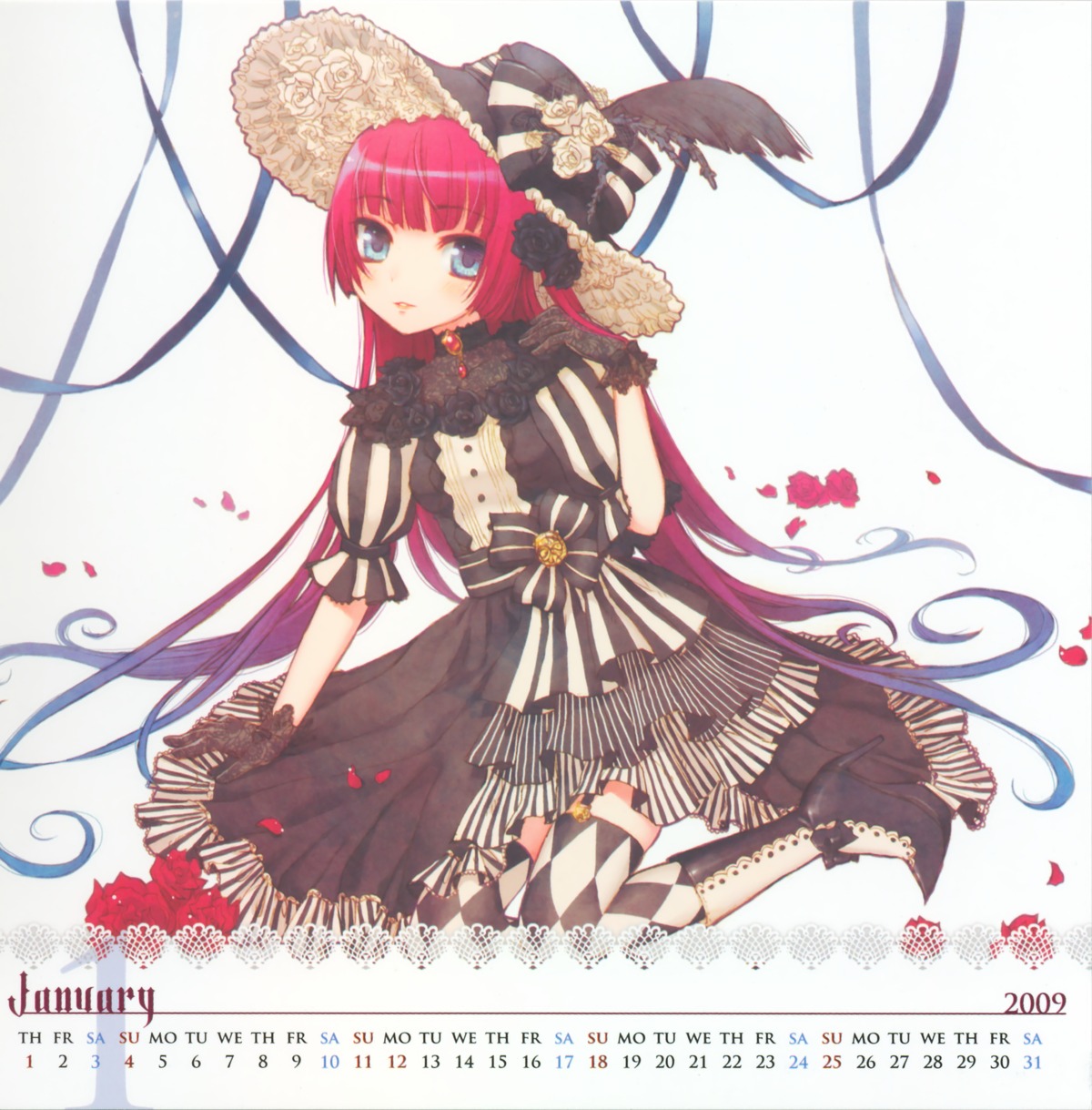 asaki_yuzuno calendar lolita_fashion