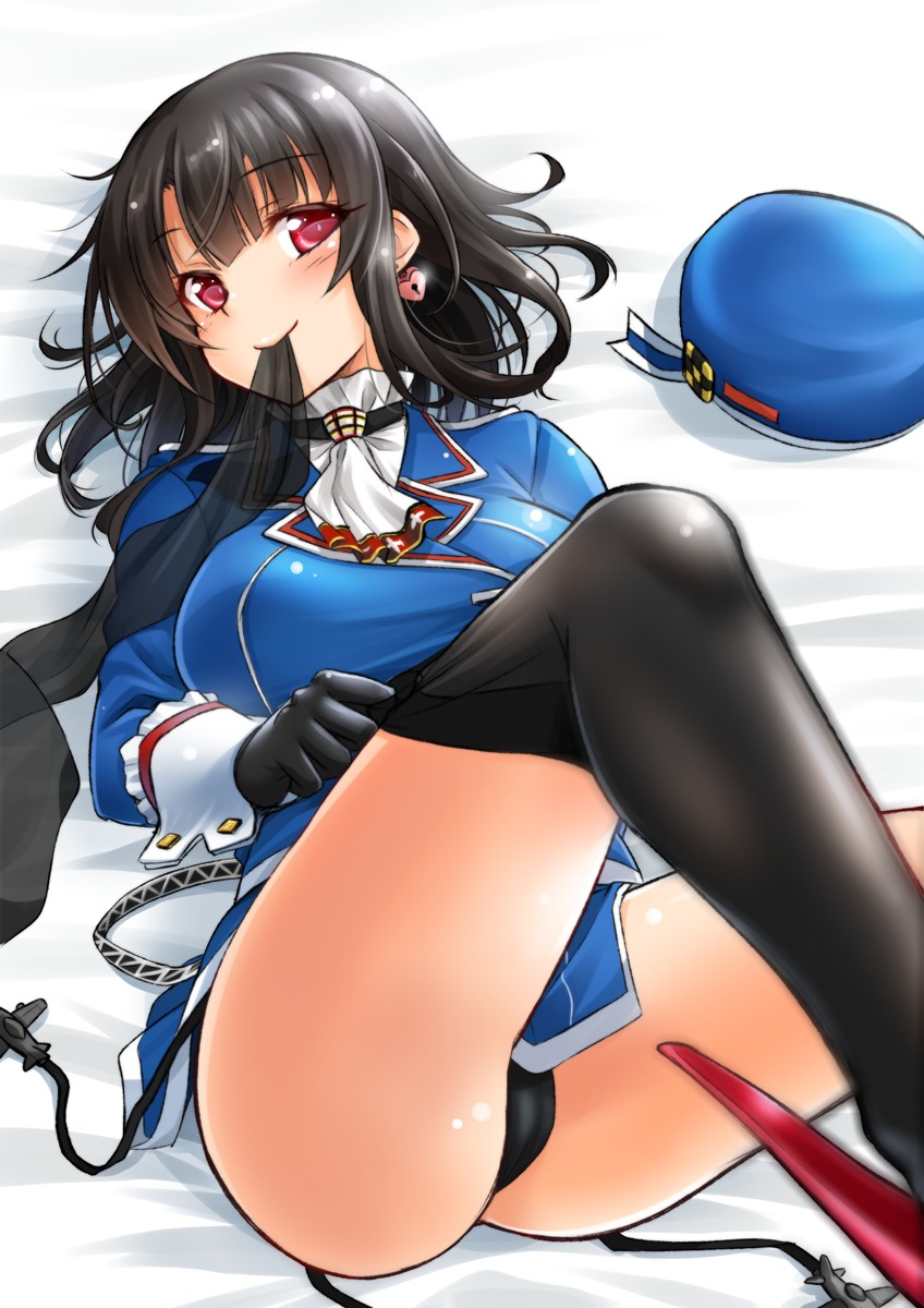 kantai_collection okitakung pantsu stockings takao_(kancolle) thighhighs undressing