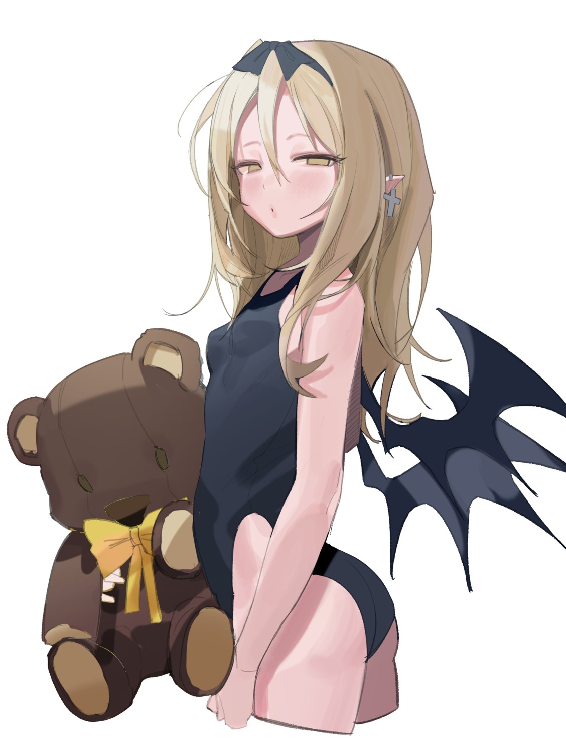 ass freng loli pointy_ears swimsuits wings