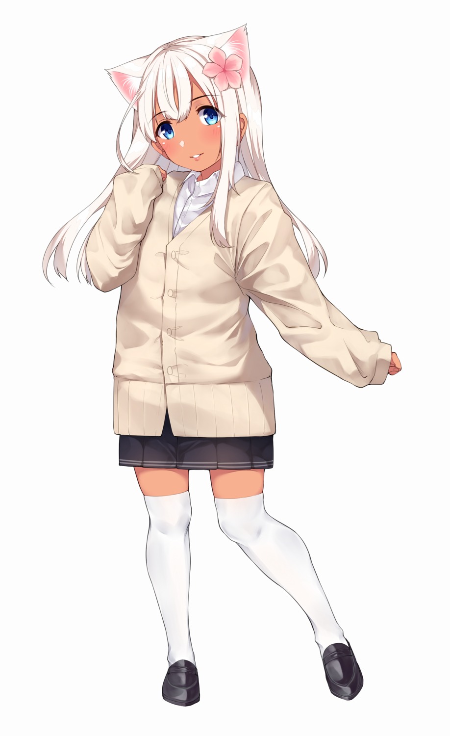 animal_ears go-1 kantai_collection ro-500 seifuku sweater thighhighs