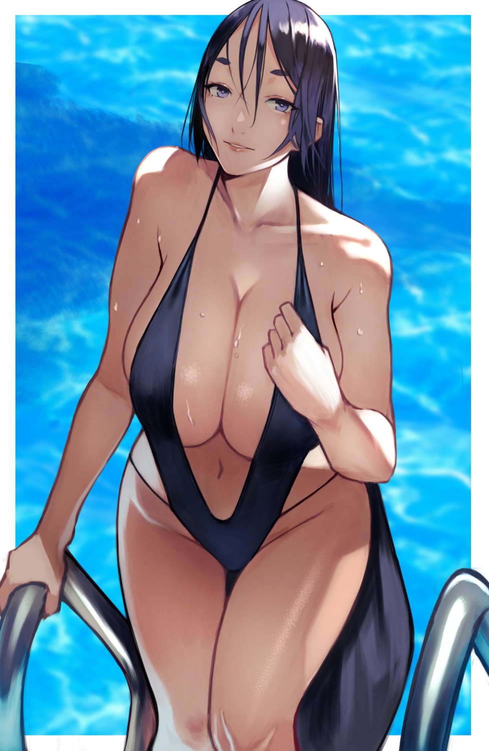 cleavage fate/grand_order minamoto_no_raikou_(fate/grand_order) sling_bikini swimsuits yoshio_(55level)
