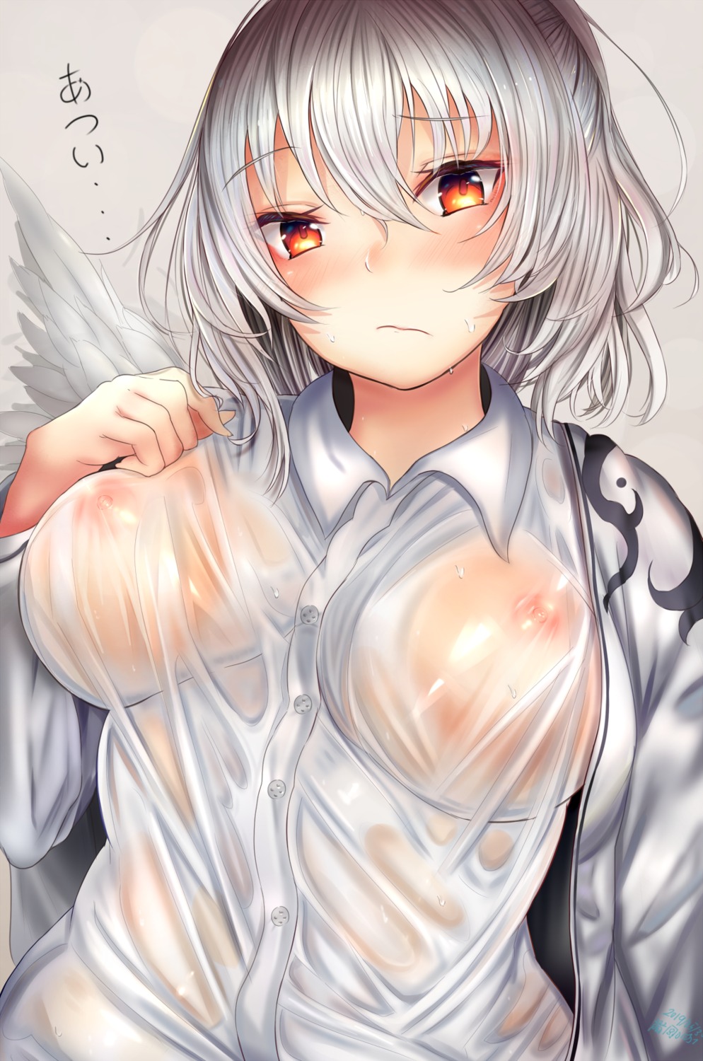 houdukixx kishin_sagume nipples no_bra see_through touhou wet_clothes