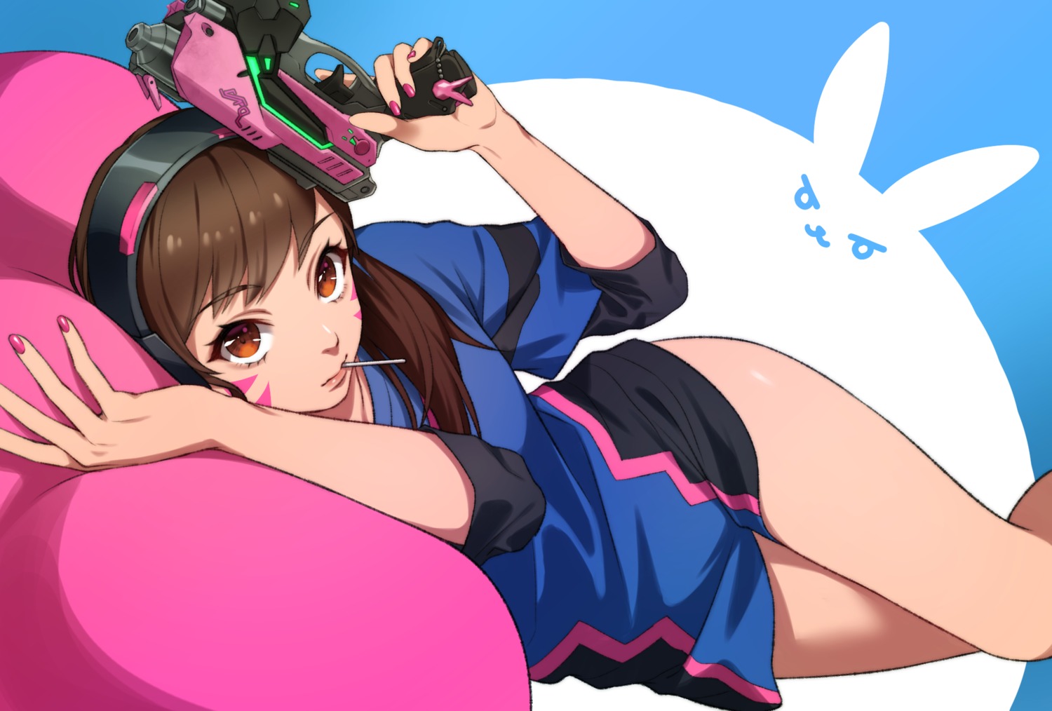 d.va gun headphones overwatch sumino_akasuke