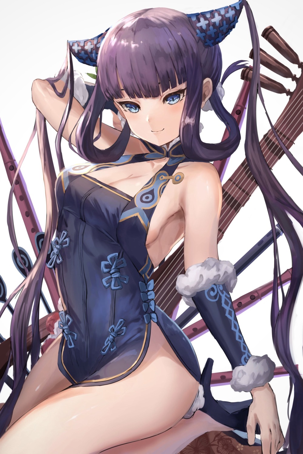 asian_clothes cleavage fate/grand_order heels no_bra nopan yang_guifei_(fate/grand_order)