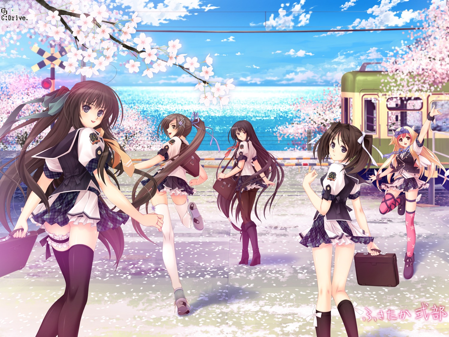 c:drive fusataka_shikibu garter kotowari_~kimi_no_kokoro_no_koboreta_kakera~ kunashi_hatsuka pantyhose seifuku shirotae_ayame tachibana_kiyomi thighhighs tsuburaya_minamo wallpaper yuigahama_yuki