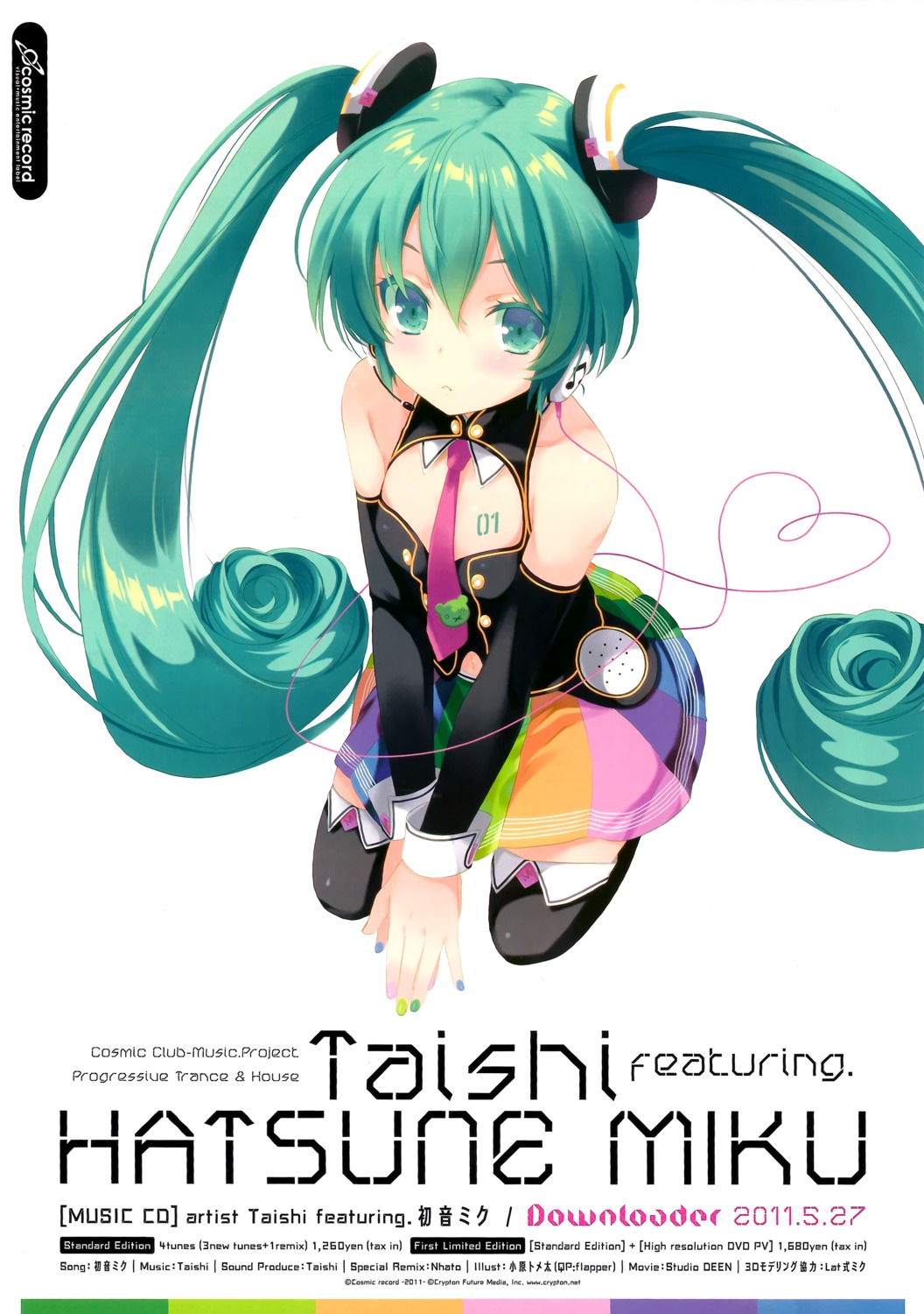 fixed hatsune_miku headphones ohara_tometa qp:flapper thighhighs vocaloid