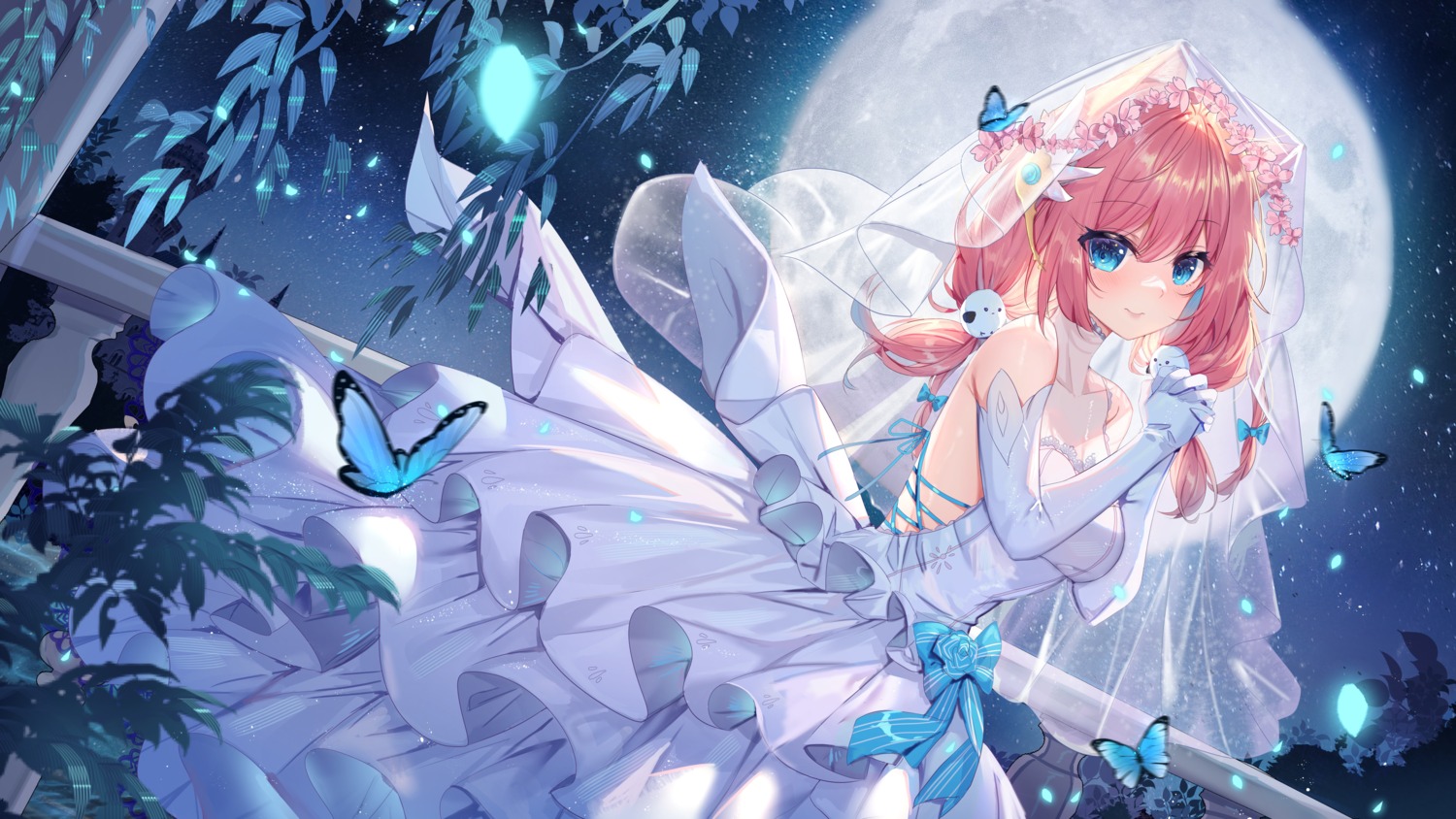 animal_ears dress indie_virtual_youtuber no_bra sakurada_hane shanguier wedding_dress