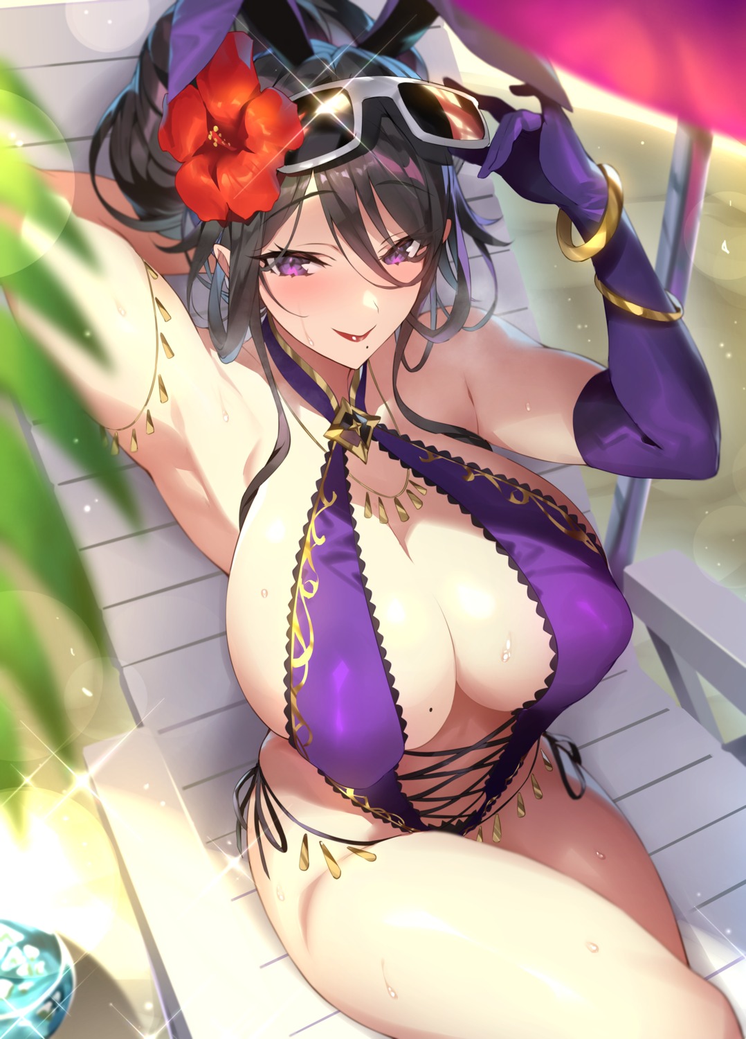 bikini cleavage erect_nipples megane senri_gan swimsuits