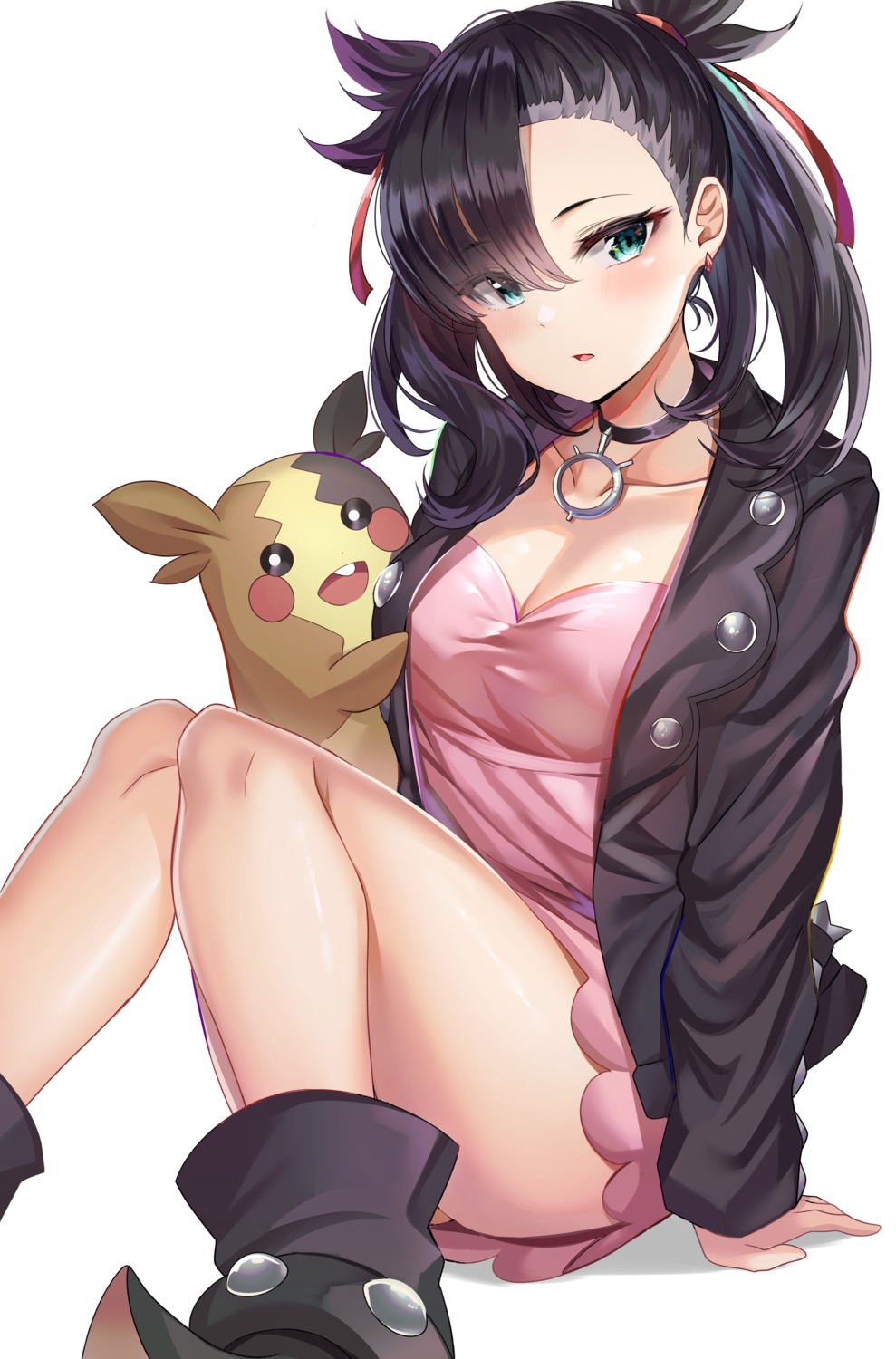 cleavage dress mary_(pokemon) morpeko pokemon pokemon_swsh skirt_lift sunhyun