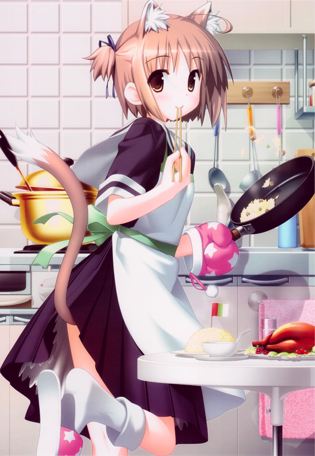 animal_ears hiide nekomimi nekomiya_nono seifuku tail yotsunoha