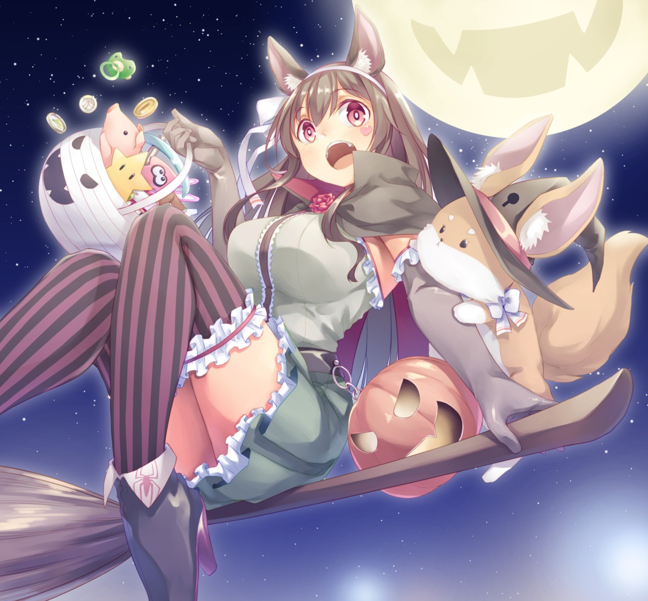 .live animal_ears halloween heels idol-bu mikage_sekizai tail thighhighs yaezawa_natori