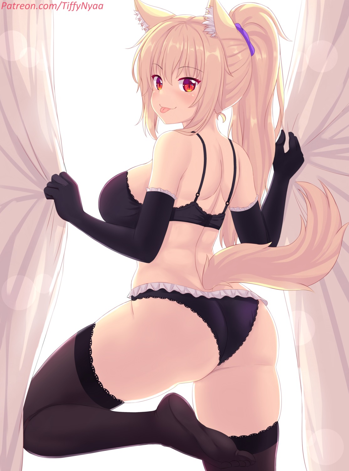 animal_ears ass bra fast-runner-2024 feet pantsu tail thighhighs thong tiffy