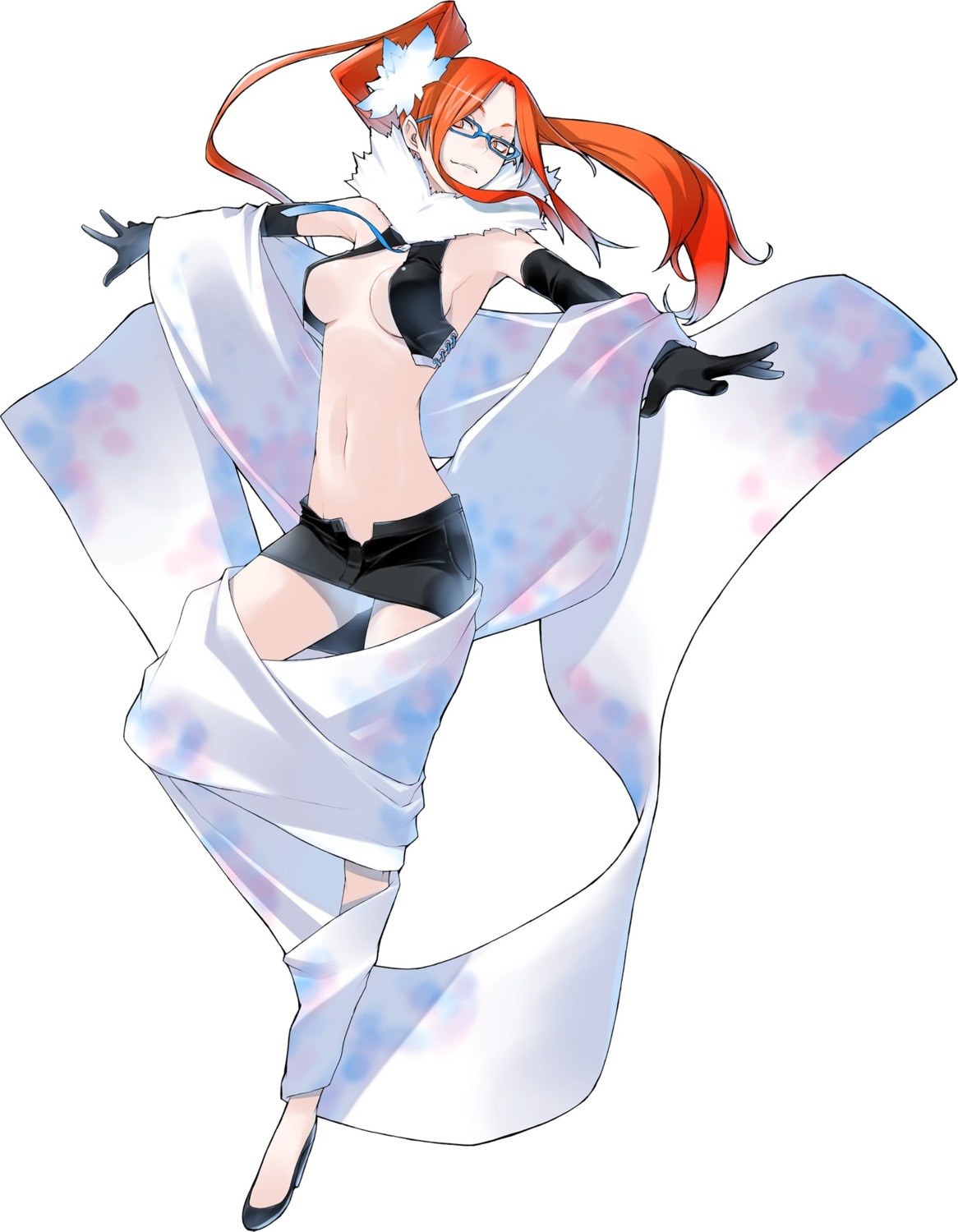 atlus kujou_hinako megane megaten no_bra shin_megami_tensei shin_megami_tensei_devil_survivor shin_megami_tensei_devil_survivor_2 underboob yasuda_suzuhito