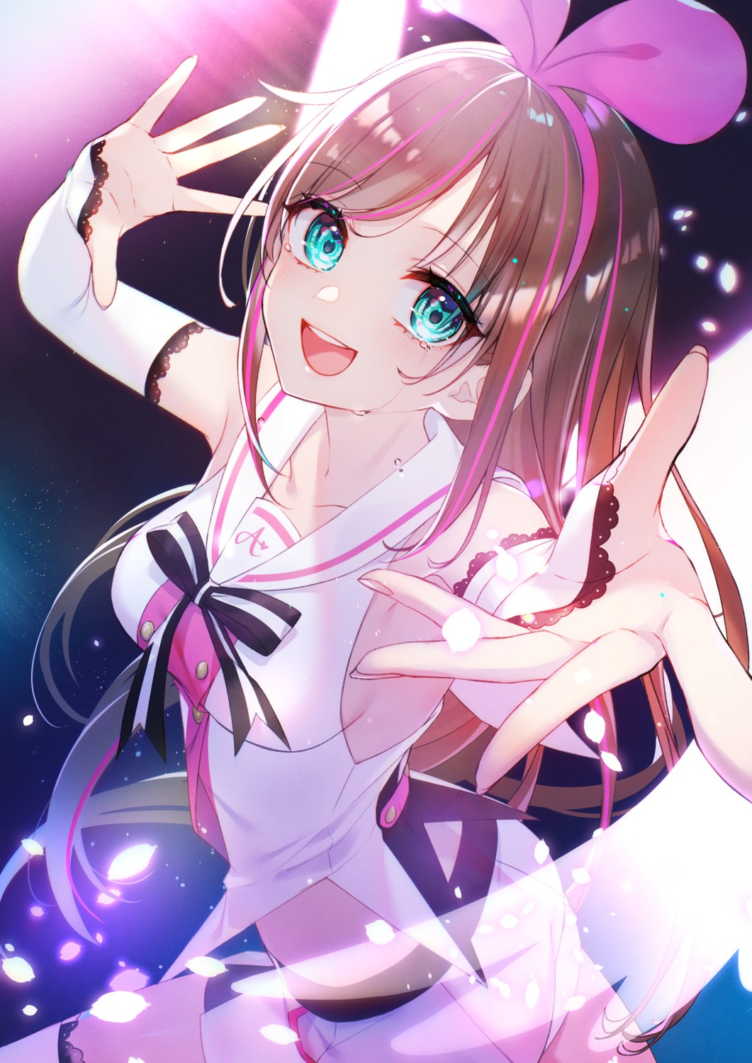 a.i._channel kitazume_kumie kizuna_ai thighhighs