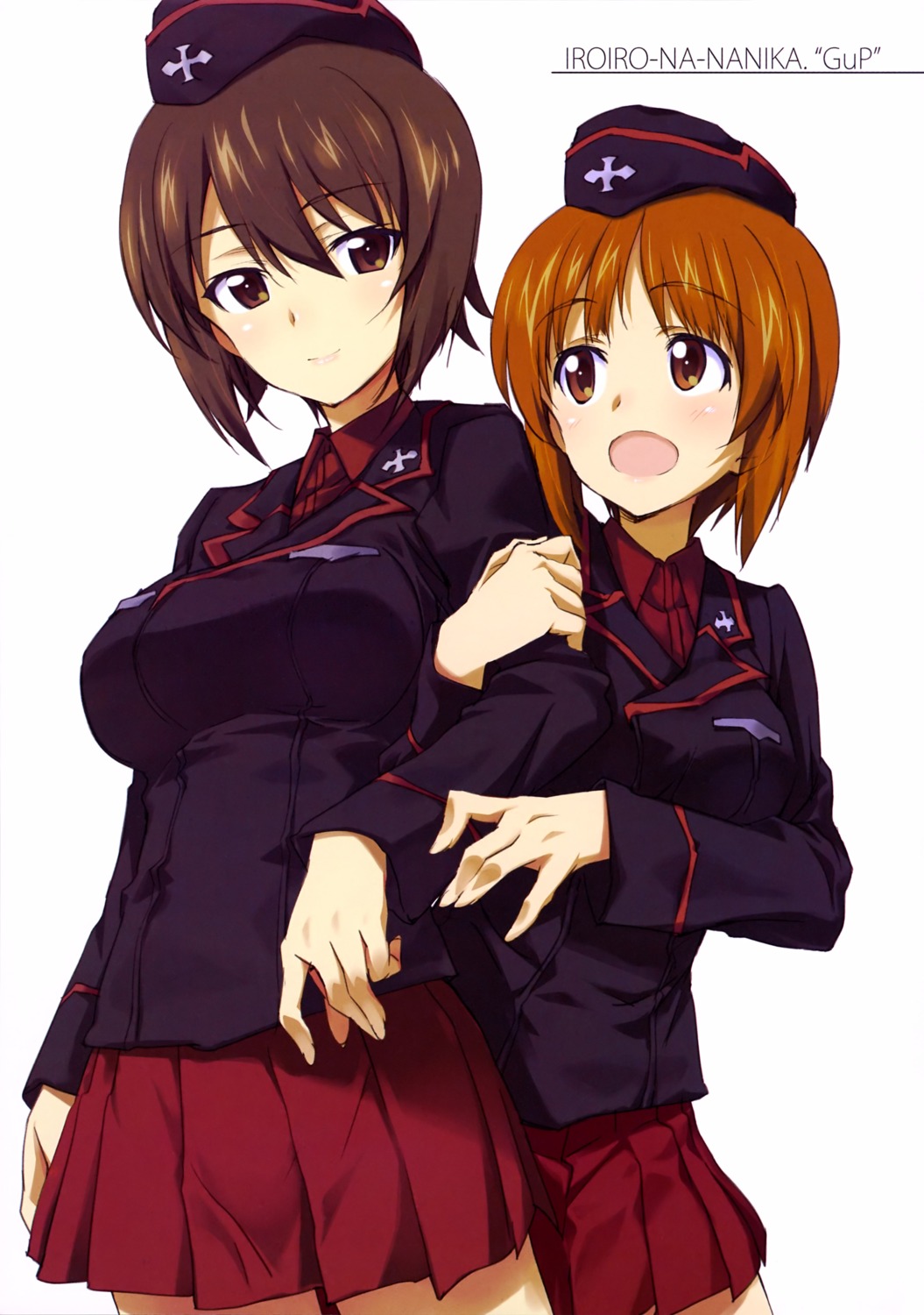 girls_und_panzer kurashima_tomoyasu nishizumi_maho nishizumi_miho uniform