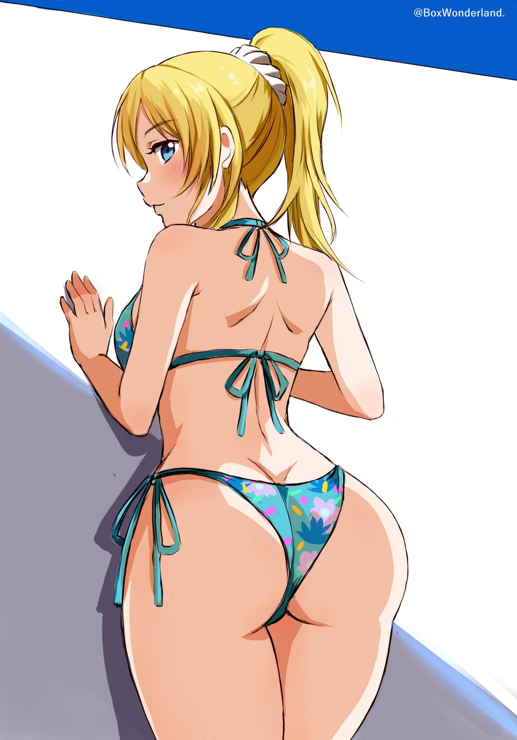 ass ayase_eli bikini box_wonderland love_live! swimsuits thong