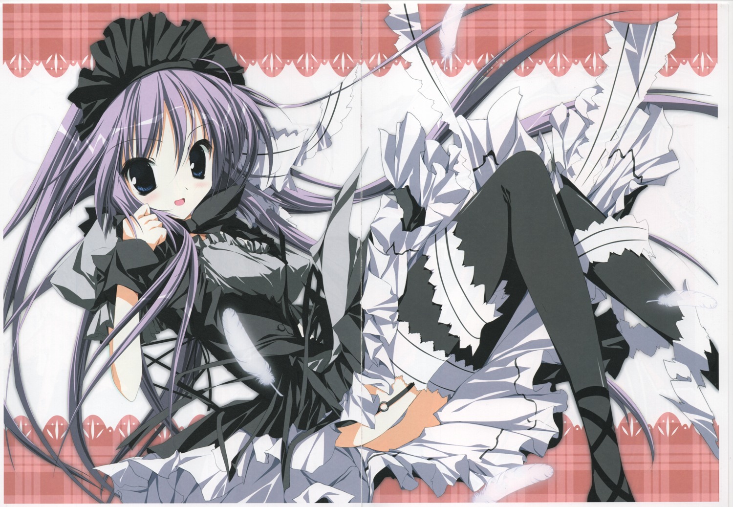 crease dress gothic_lolita karory lolita_fashion pantsu raw_scan skirt_lift stockings thighhighs thong