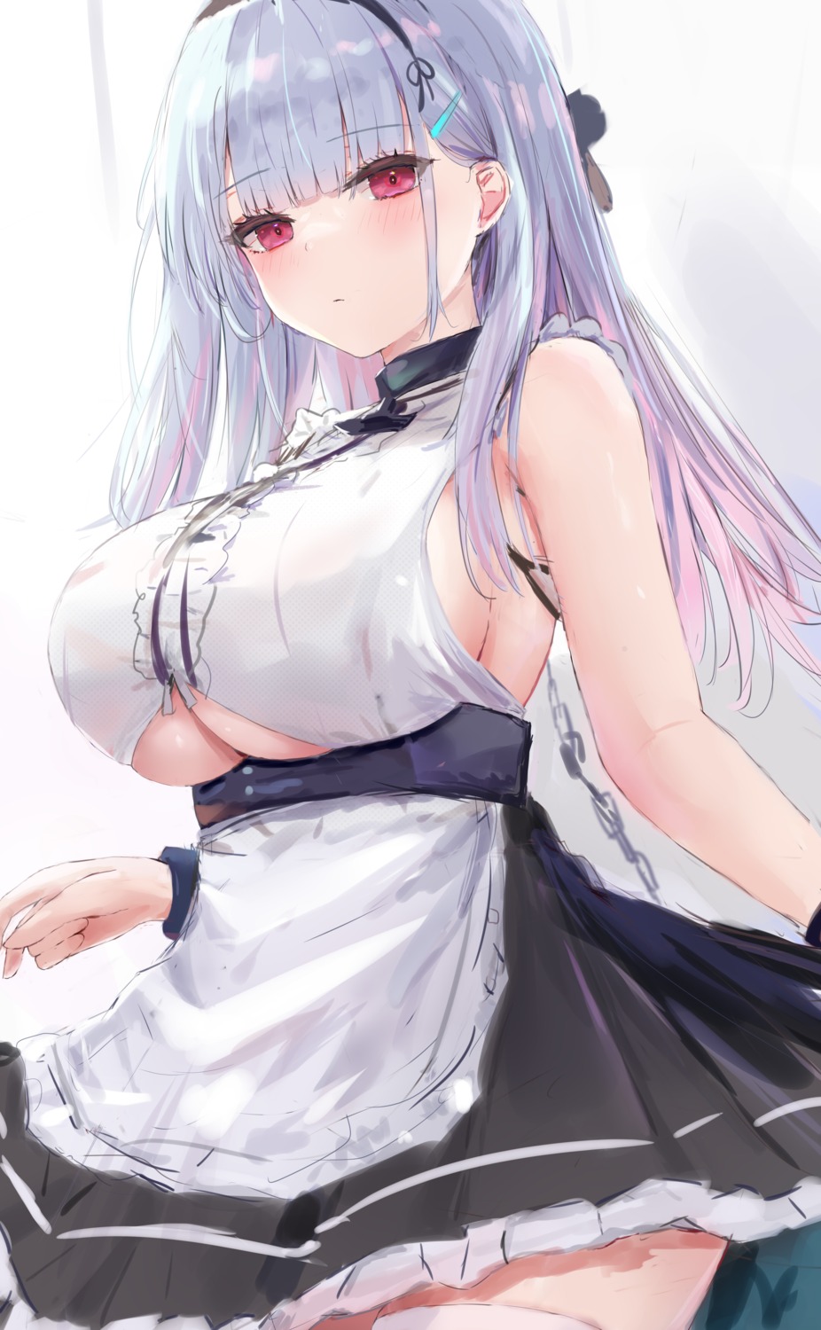 azur_lane dido_(azur_lane) lshiki maid no_bra sketch thighhighs underboob