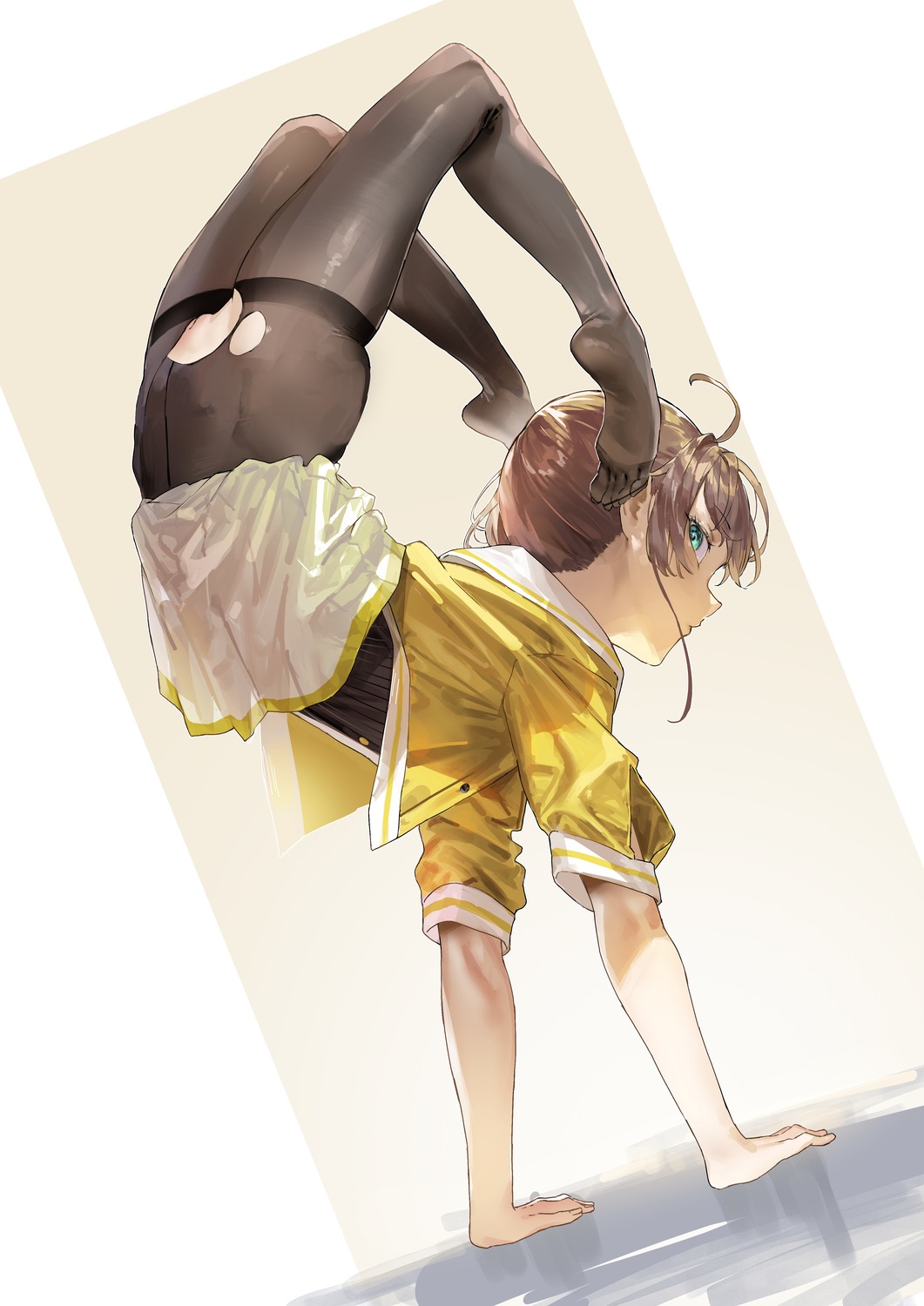 hololive kuroi_suna natsuiro_matsuri nopan pantyhose pussy skirt_lift torn_clothes uncensored