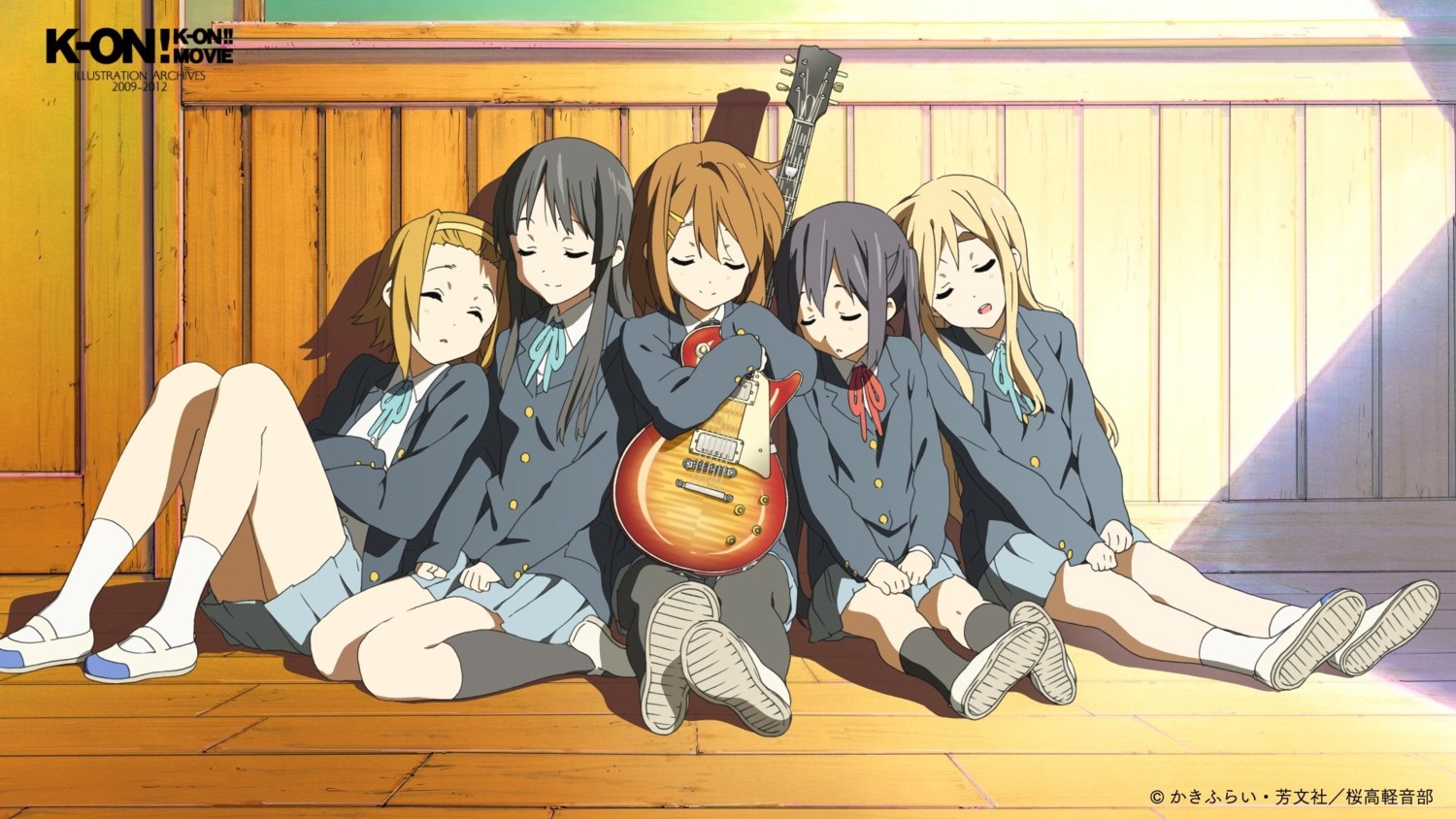 akiyama_mio guitar hirasawa_yui k-on! kotobuki_tsumugi nakano_azusa pantyhose seifuku tainaka_ritsu wallpaper